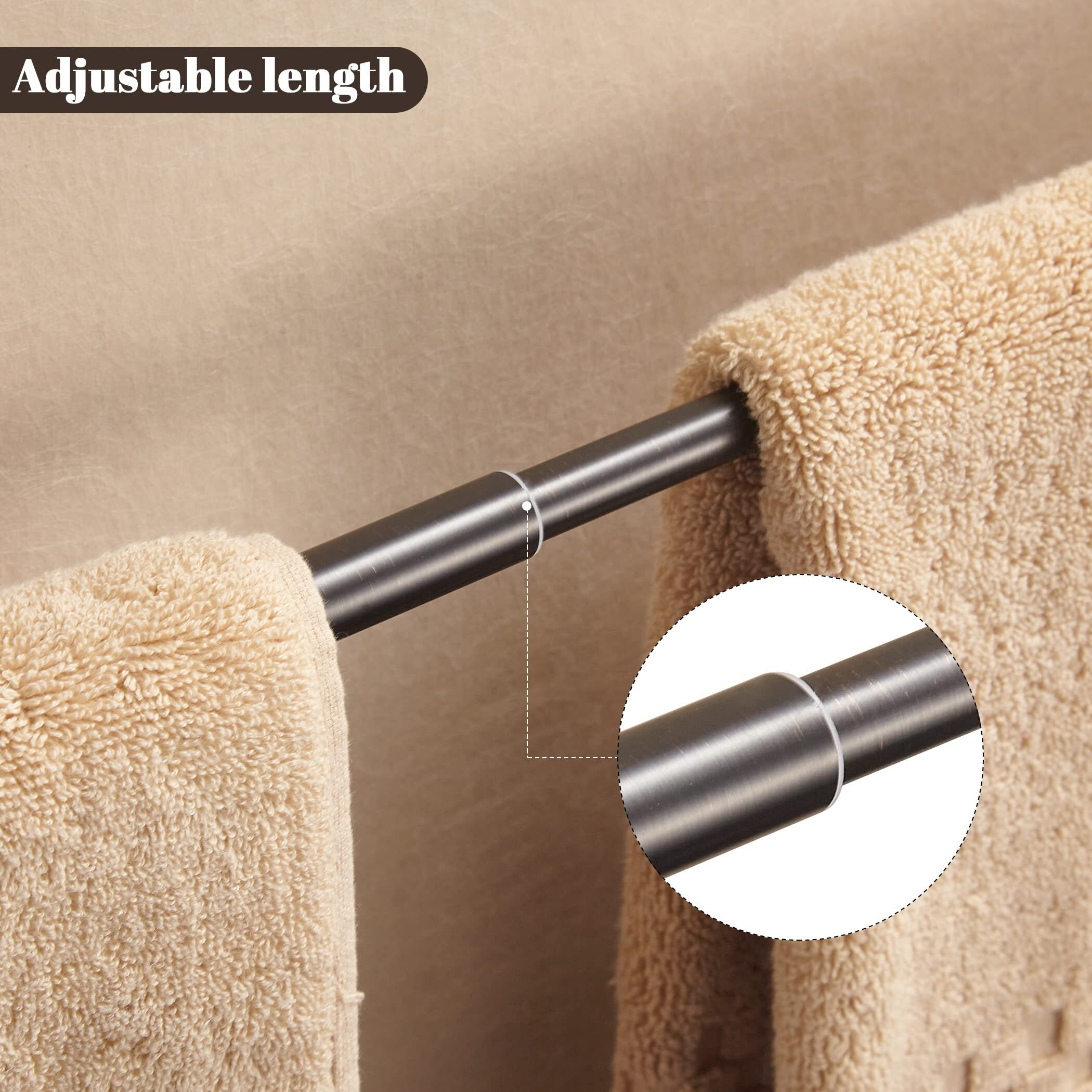 Fairgia Bronze Bathroom Accessories, Oil Rubbed Bronze Hardware Set Includes 15 To 24 Inch Towel Bar Toilet Paper Holder Hand Towel Ring 2 Robe Hook Wall Mount 5 Pieces