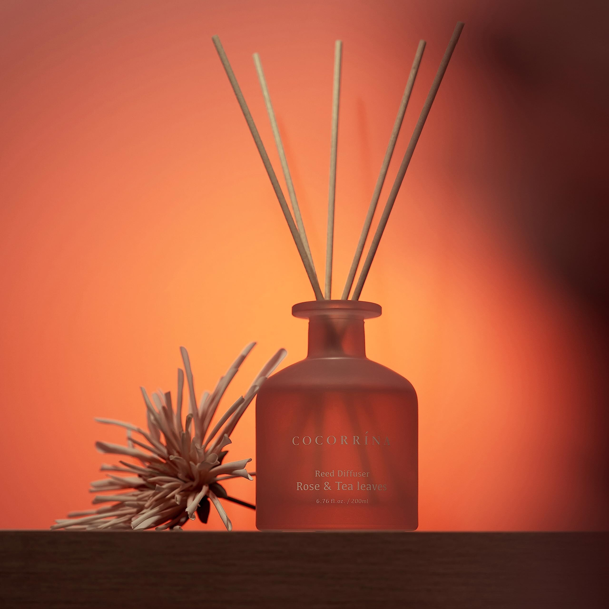 Cocorr  Na Reed Diffuser - Rose & Tea Leaves 6.76Oz Diffuser With Sticks Home Fragrance Essential Oil Reed Diffuser For Home Bedroom Bathroom Shelf Decor Office Decor (Summer Collection)