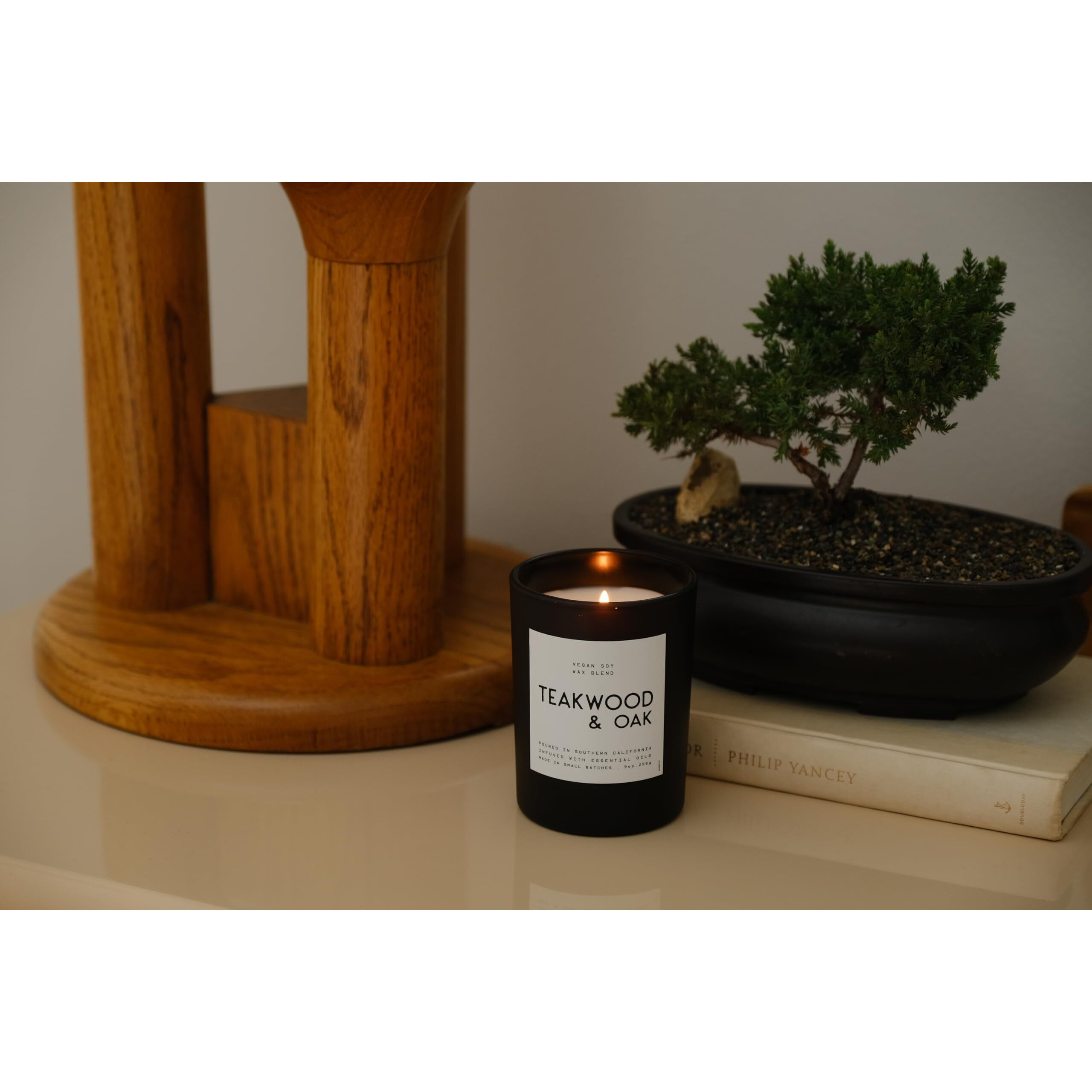 Leoben Co | Masculine Aromas | Small Batch | Soy Wax | 40 Hours | Scented Mens Candles With Natural Essential Oils | Vegan (Teakwood & Oak)