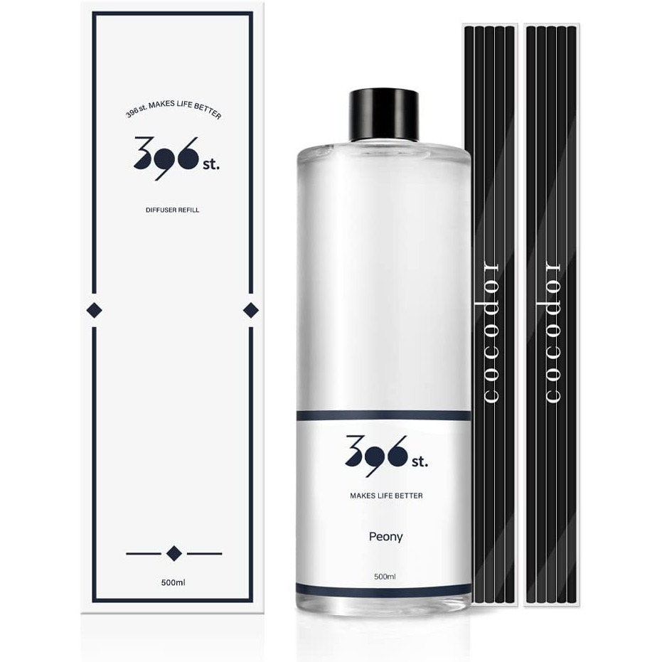 396 St. Reed Diffuser Oil Refill, Peony(Also Known As Lovely Peony), 16.9Oz(500Ml), 10 Fiber Reed Sticks/Home Fragrance, Scented Oil Refills, Oils For Reed Diffuser, Home D  Cor