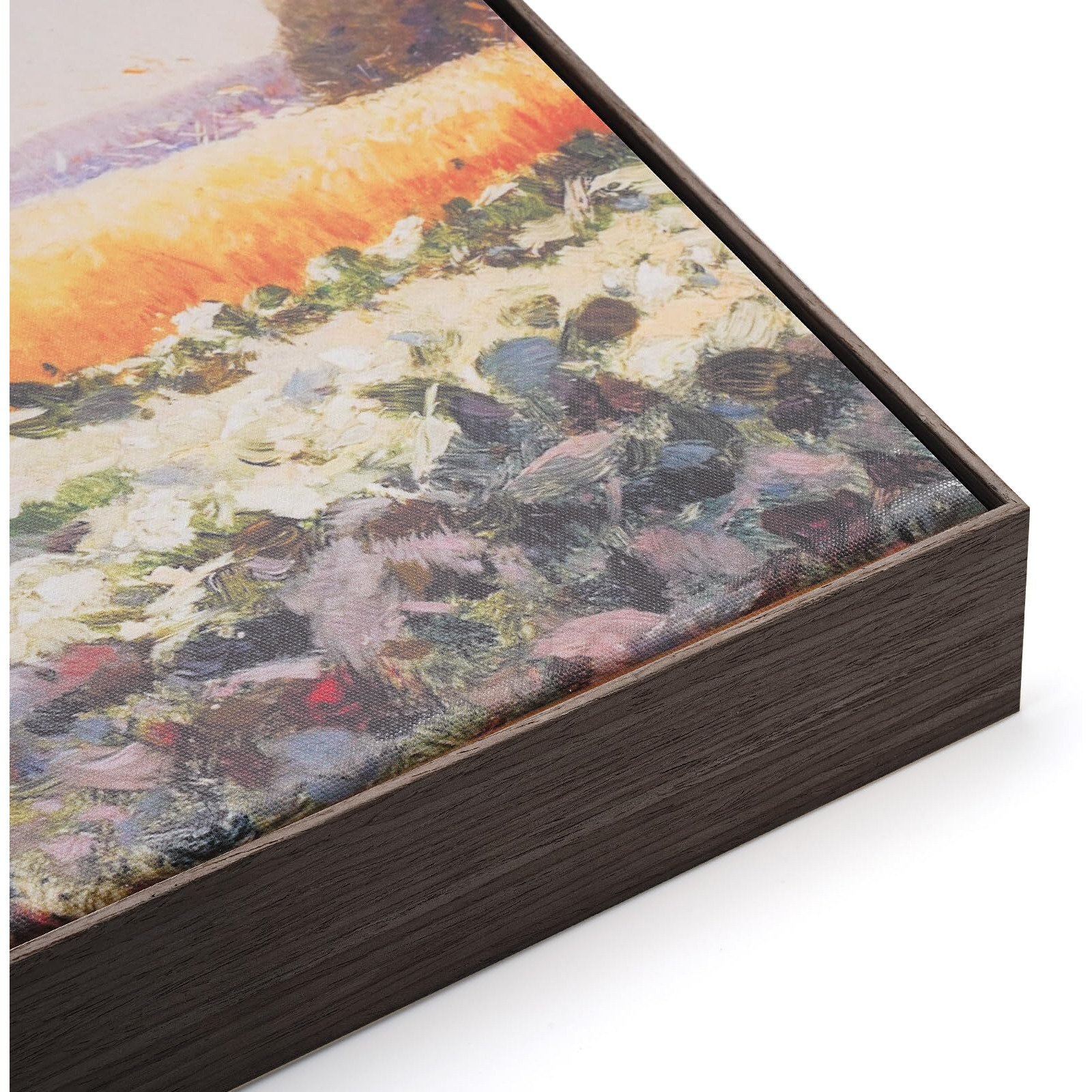 Akfado Canvas Frame For 16X20 Art Prints Oil Paintings, Diy Metal Floater Frames With 1.5"" Deep For Landscape Portraits, Horizontal Or Vertical Display, Modern Wall Decor, No Glass & Back (Dark Brown)