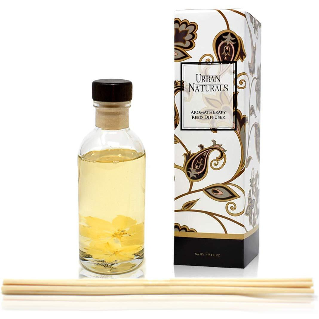 Urban Naturals Vanilla Orchid And Almond Scented Reed Diffuser Oil Set | Rich, Nutty Fragrance With Almond, White Orchid, Coconut Milk, Vanilla And Amber | Great Holiday Home Air Freshener