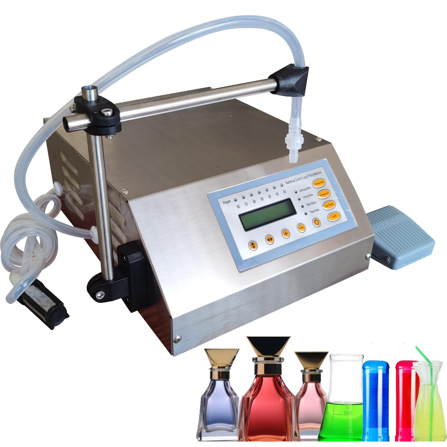 Intbuying Liquid Filling Machine 3.2L/Min Large Flow Liquid Filler With Digital-Control System 2Ml-3500Ml Filling Volume Filling Machine For Cosmetics,Shampoo,Oil