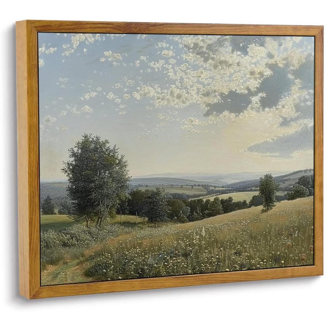 Artzio Framed Vintage Landscape Wall Art, Nature Plant Oil Painting Pictures Canvas, Farmhouse Decor Living RoomBedroom,New Home Gift Ideas,8X10In Ready To Hang