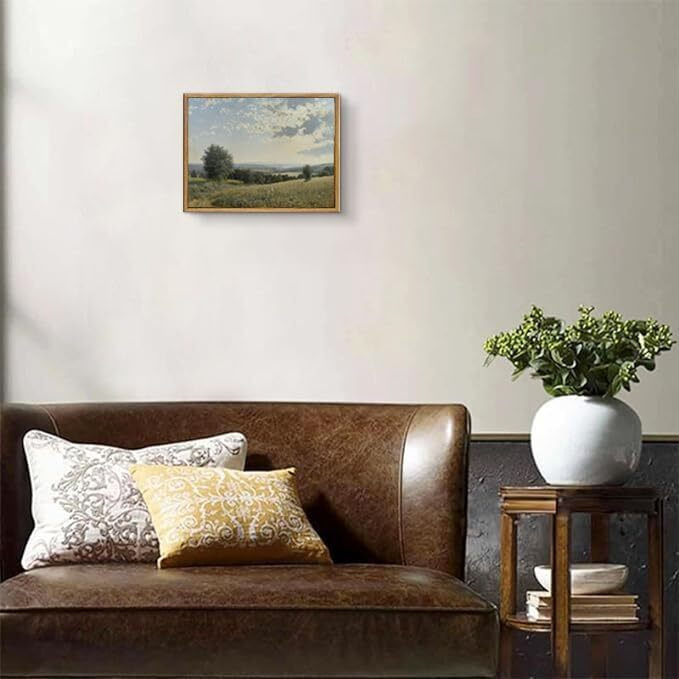 Artzio Framed Vintage Landscape Wall Art, Nature Plant Oil Painting Pictures Canvas, Farmhouse Decor Living RoomBedroom,New Home Gift Ideas,8X10In Ready To Hang