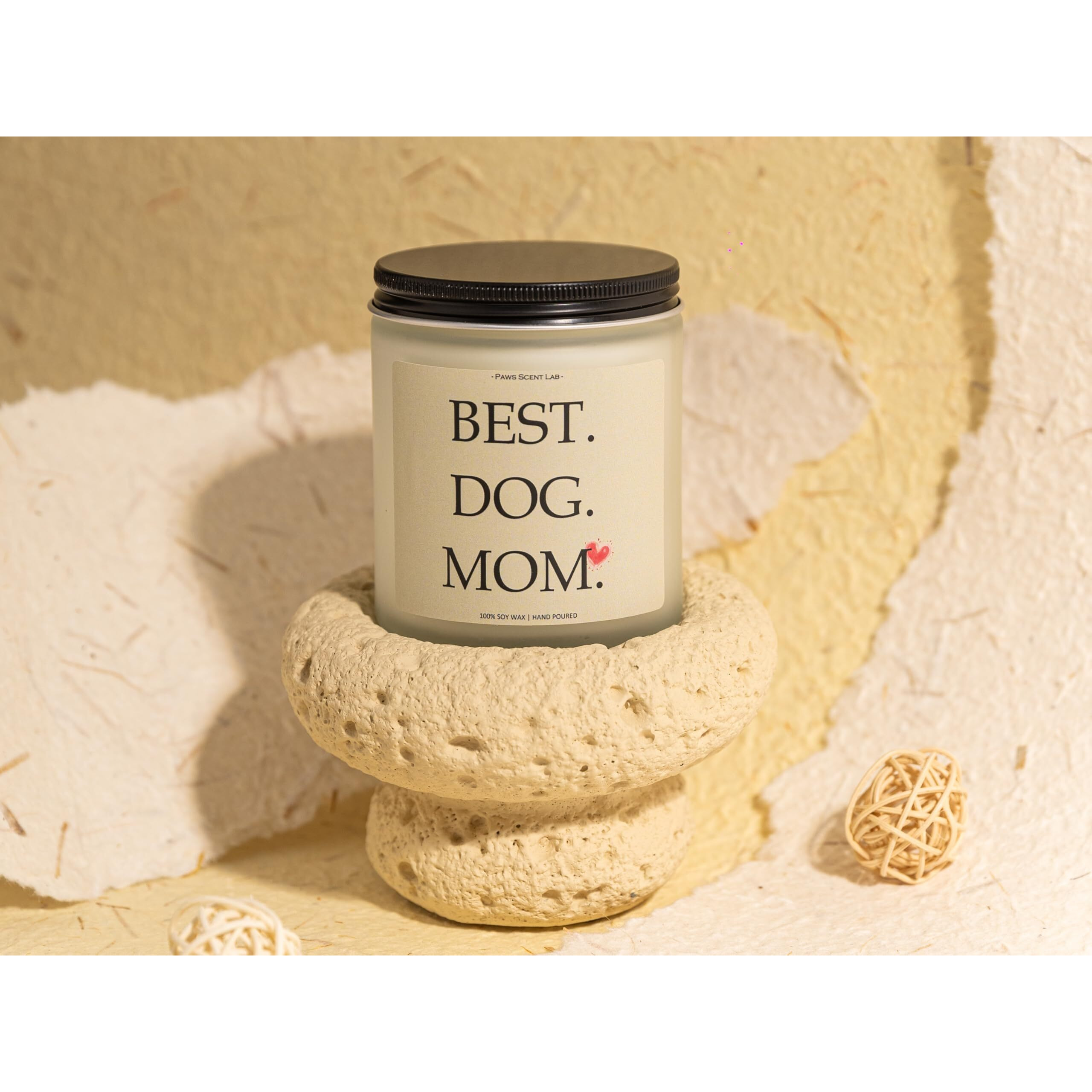 Best Dog Mom Candle, Gifts For Dog Lovers, Doggy Candle, Pooch Mom Gifts For Women - Lavender & Eucalyptus, Crafted By Natural Soy Wax & Natural Essential Oils, 7Oz
