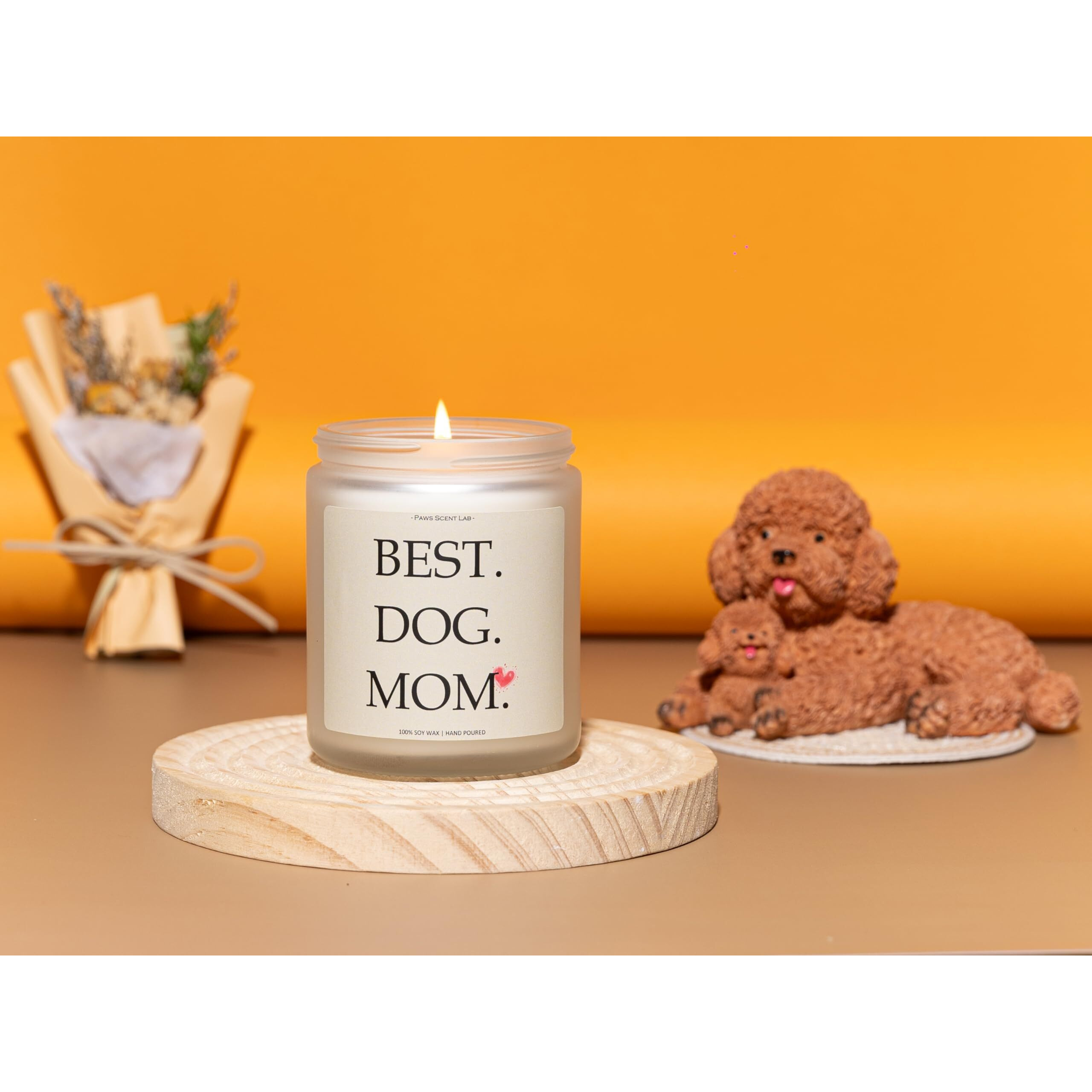 Best Dog Mom Candle, Gifts For Dog Lovers, Doggy Candle, Pooch Mom Gifts For Women - Lavender & Eucalyptus, Crafted By Natural Soy Wax & Natural Essential Oils, 7Oz
