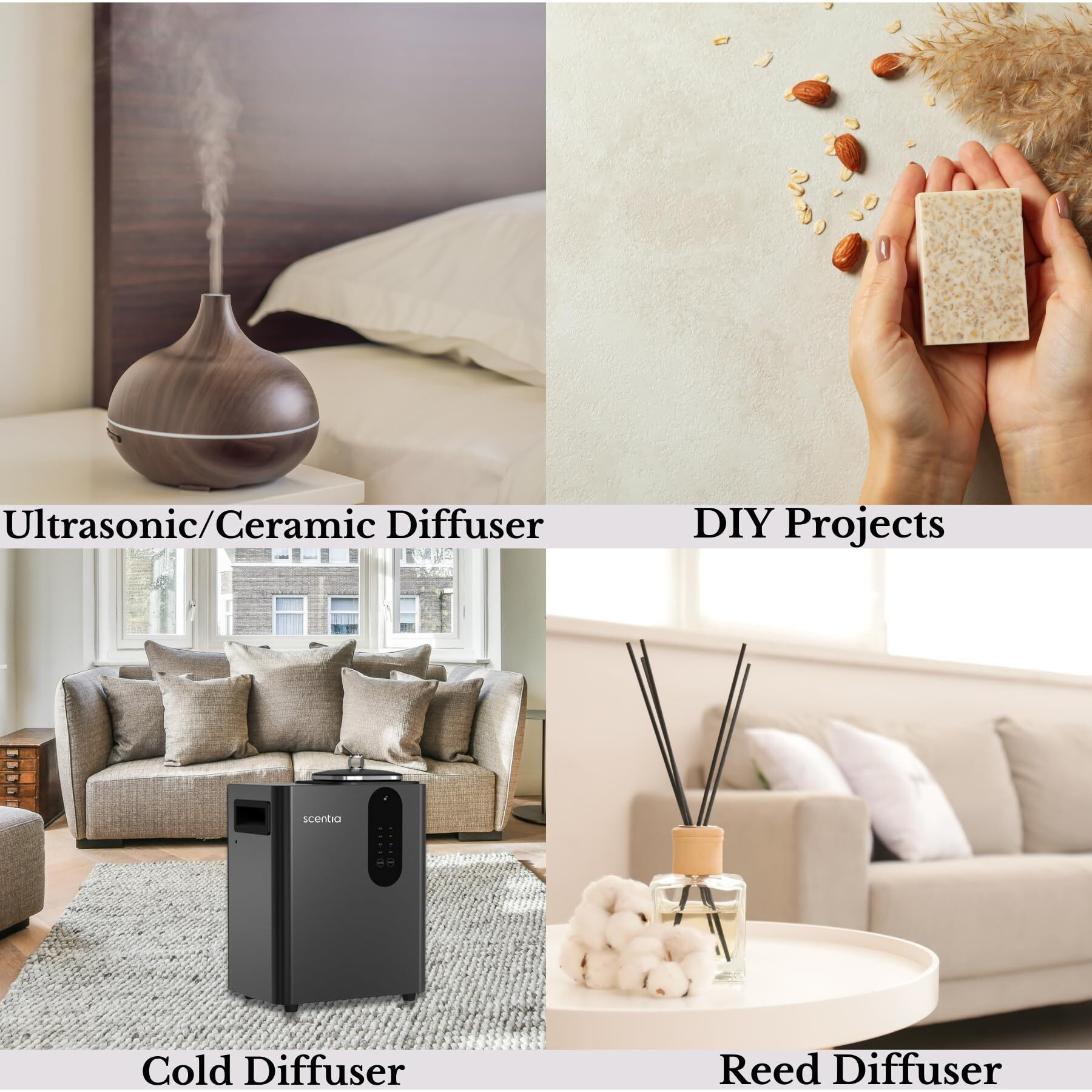 Scentia Hotel Diffuser Oil Inspired By The Ritz Carlton Hotel Scent - 500 Ml 16.9 Fl Oz - Fragrance Oil Blend Jasmine, Bergamot & Fresh Marine Notes For Aromatherapy Diffusers And Humidifiers - Cabana