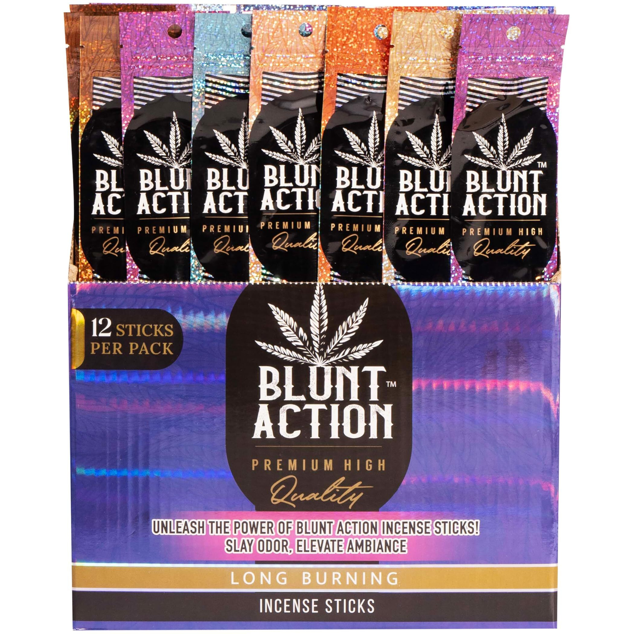 Tulasi Blunt Action Incense Sticks, 12 Packs, 144Pc, Long Lasting Fragrance, Natural Essential Oils Hand Rolled Incense Sticks For Aromatherapy, Relaxing, Yoga, Meditation, Prayer