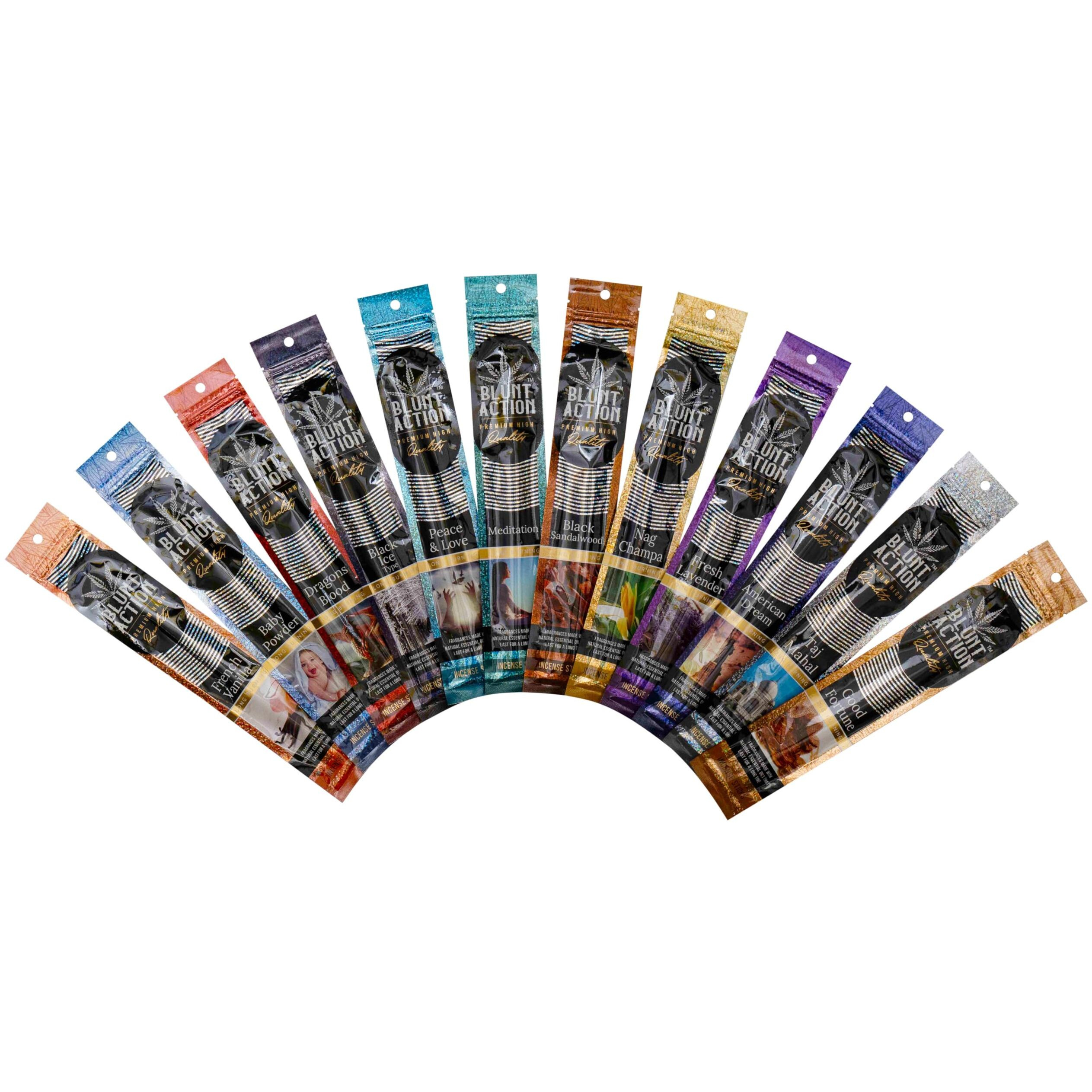 Tulasi Blunt Action Incense Sticks, 12 Packs, 144Pc, Long Lasting Fragrance, Natural Essential Oils Hand Rolled Incense Sticks For Aromatherapy, Relaxing, Yoga, Meditation, Prayer