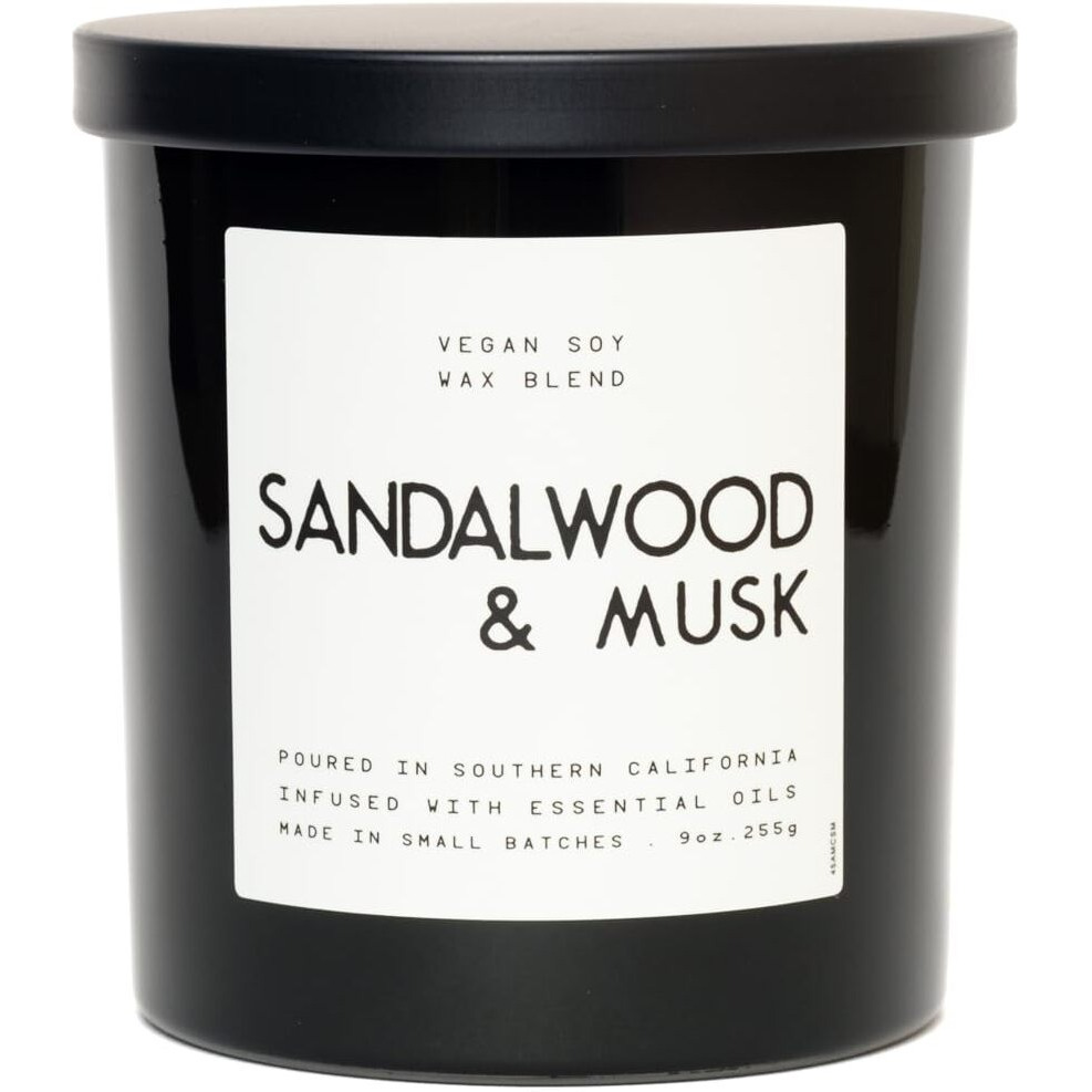Leoben Company | Masculine Aromas 9Oz | 50 Hours | Soy Wax | Scented Mens Candles With Natural Essential Oils | Vegan (Sandalwood & Musk)