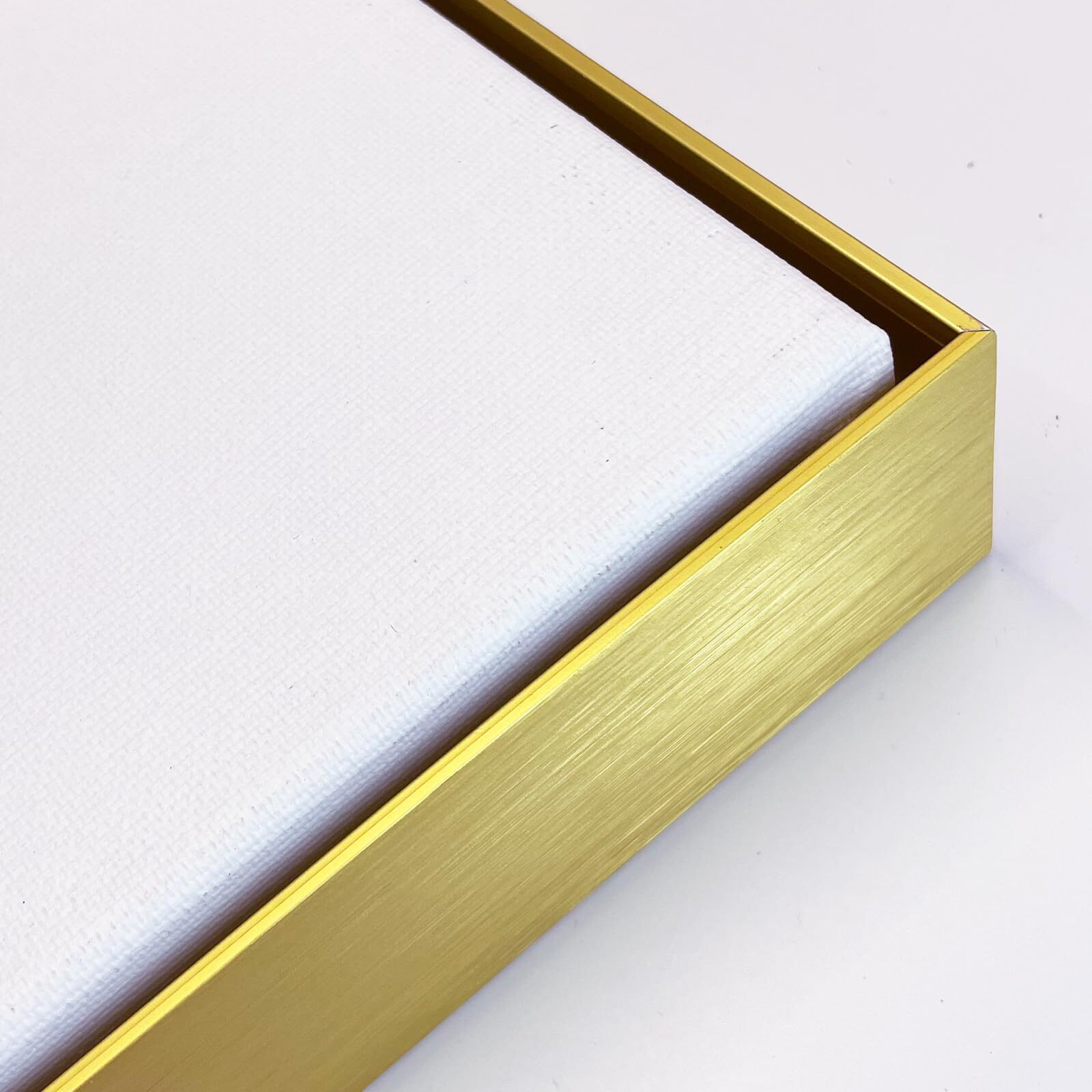 Akfado Canvas Frame For 24X30 Oil Paintings Artprints, Diy Metal Floater Frame For Modern Abstract Vintage Wall Art, Painting Frame For Exhibition Library Coffee Shop Hotel Decor (Gold)
