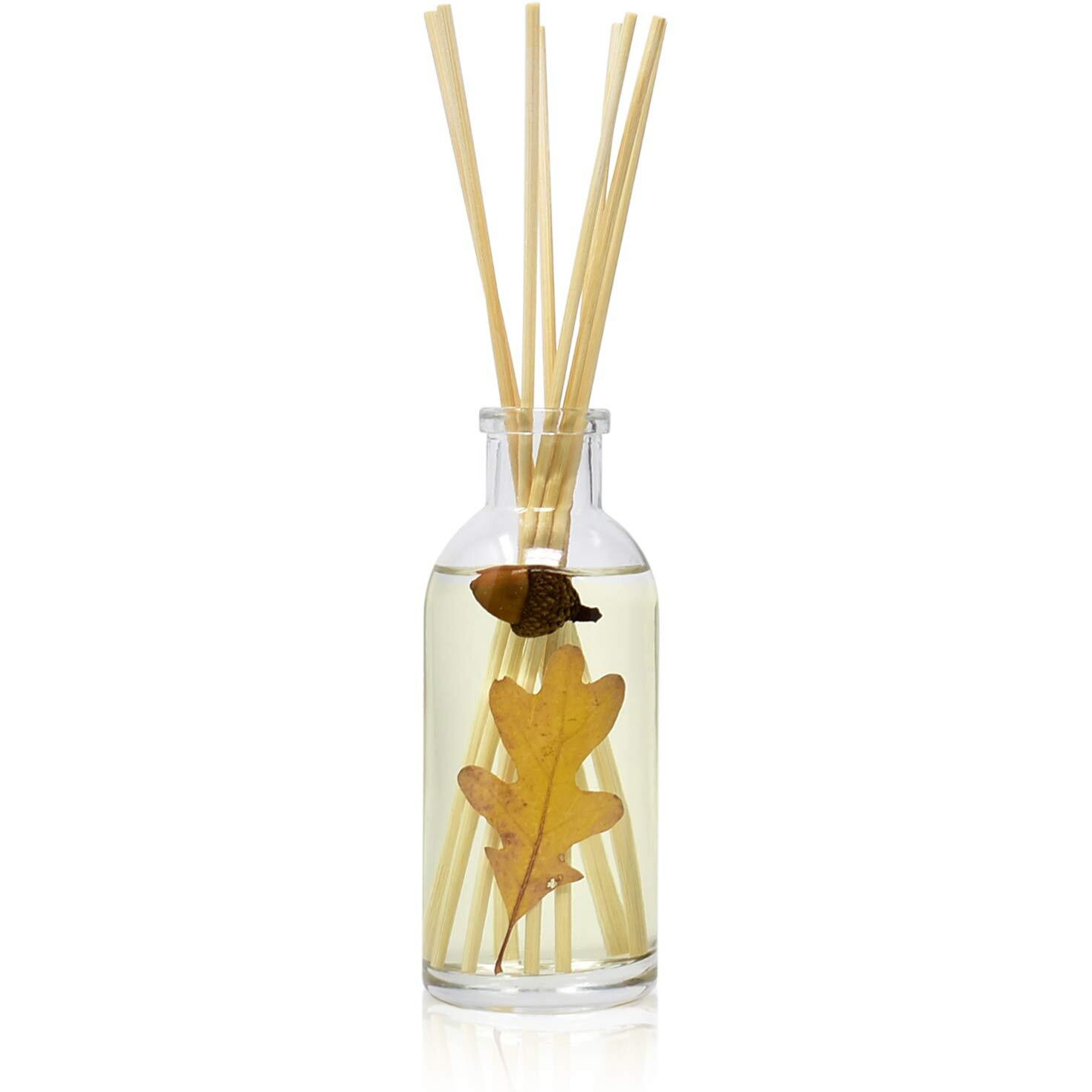 Urban Naturals Spiced Chestnut Reed Diffuser Sticks And Oil Set - Comforting Autumn Scent Of Chestnuts, Cinnamon, Clove And Cedar Wood With Real Acorns And Fall Leaves - 3.75 Ounces - Made In The Usa