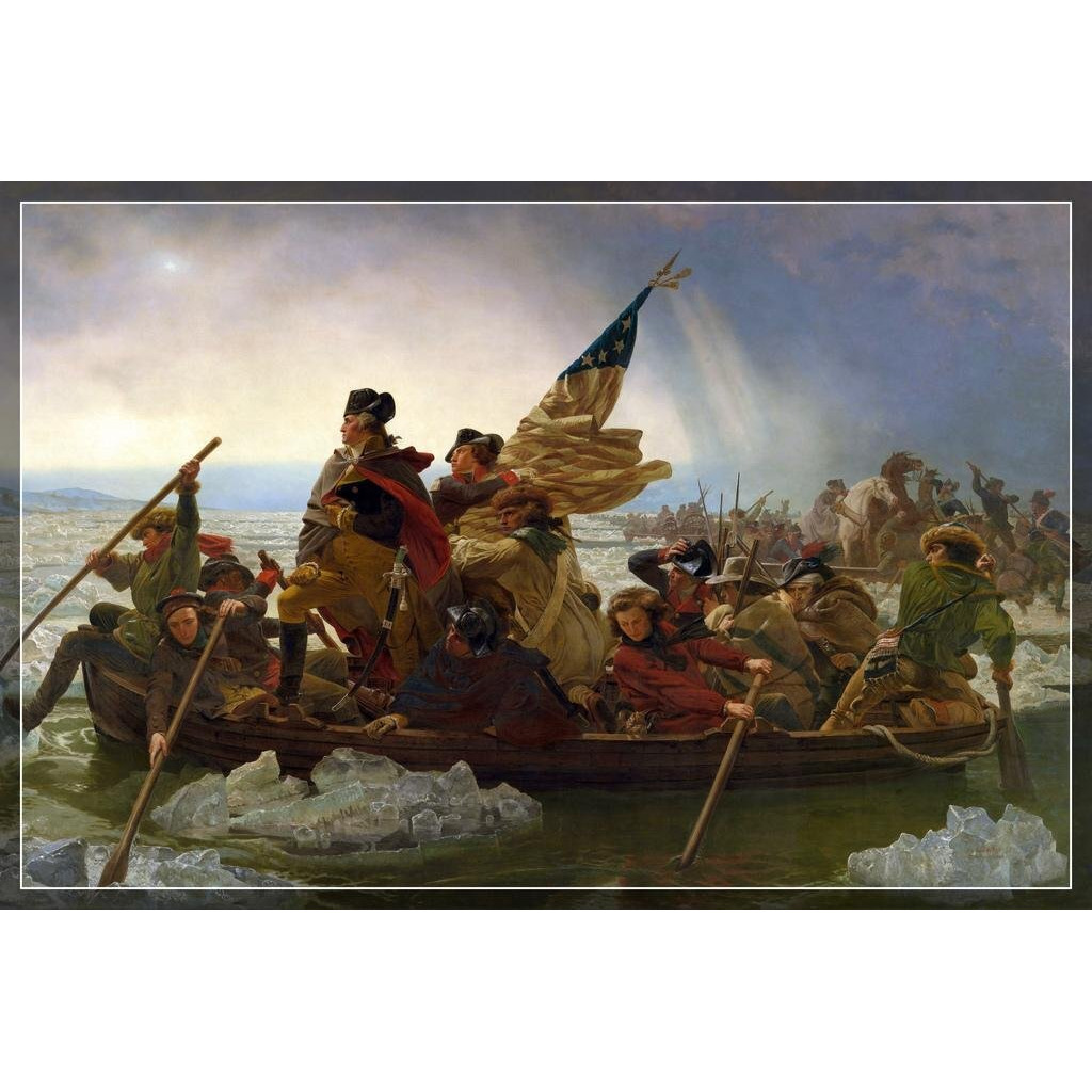 Laminated Emanuel Leutze Washington Crossing The Delaware River 1851 Oil On Painting Poster Dry Erase Wall Art 24X16