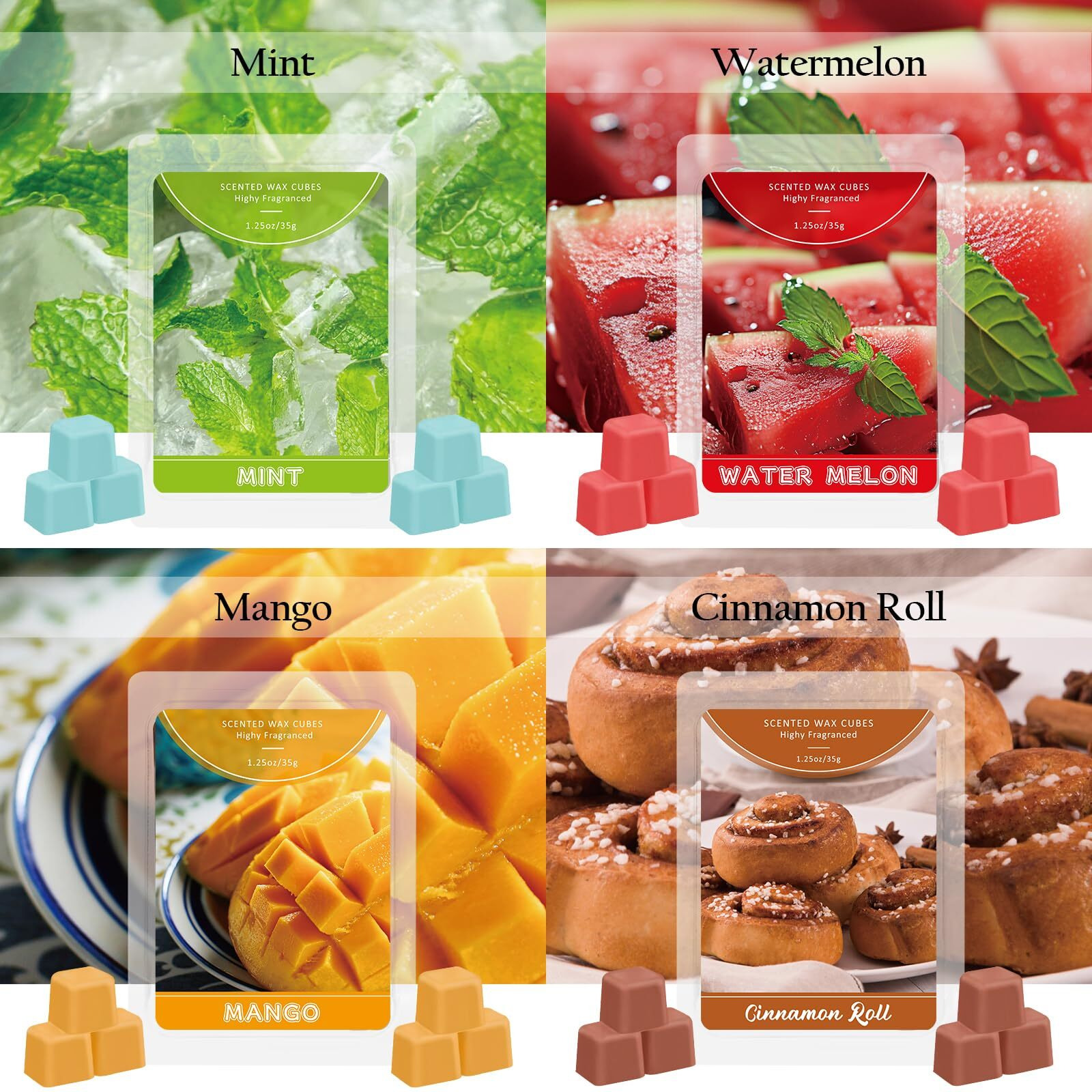 Strn Wax Melts Premium Soy Wax Cubes, Long-Lasting Highly Scented Essential Oils Fragrances Wax Cubes For Warmers Plant Based All Natural Soy Wax Melts - 12 Pack