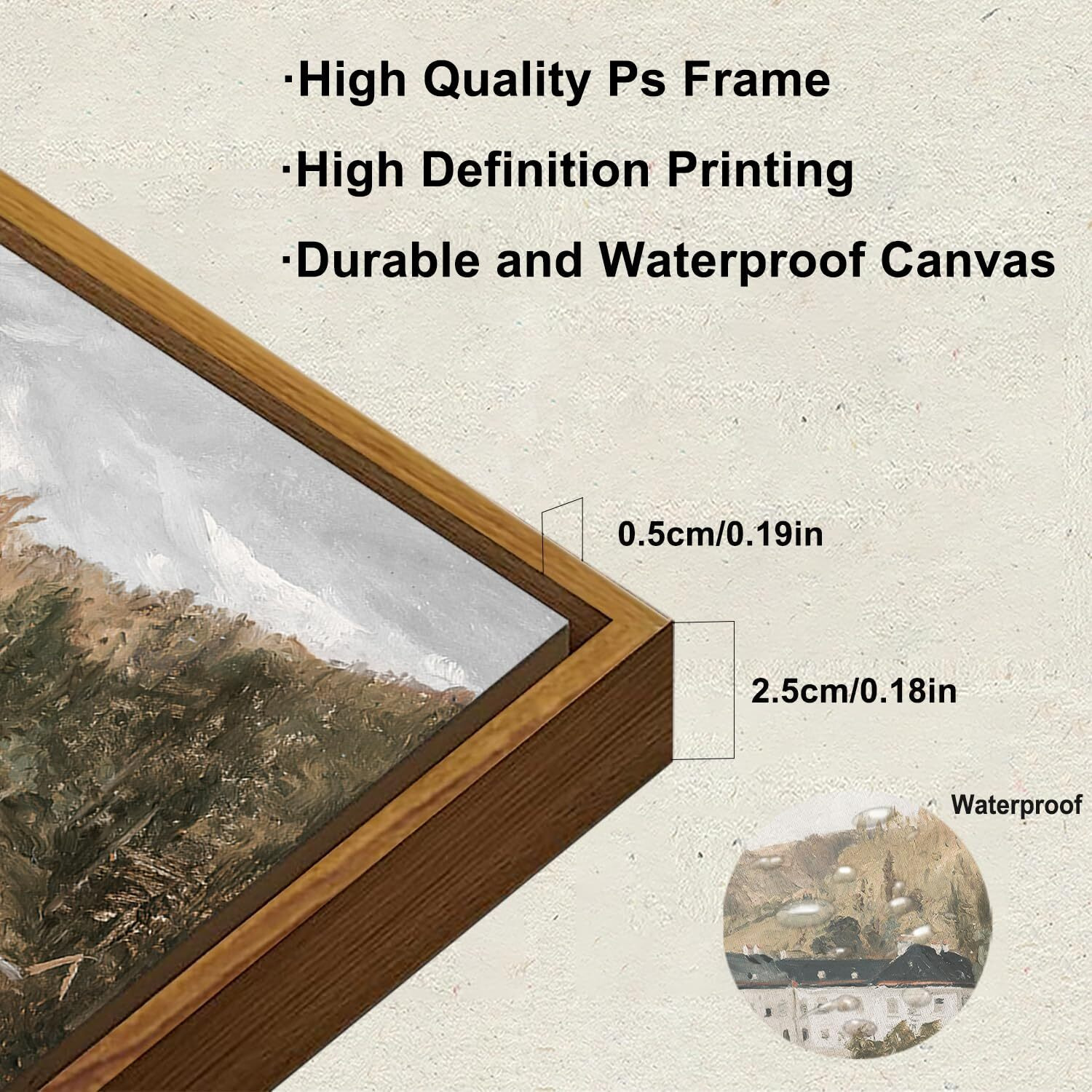 Kbkbart Framed Wall Art Vintage Decor, Vintage European Villa Landscape Oil Painting, French County Wall Decor, Rustic Canvas Artwork Wall Decor, Antique Scenery Wall Art Prints For Bedroom Living Room, Cozy Home Decor, Gallery, Gifts For Friends Or Family (12"&quotX16"")