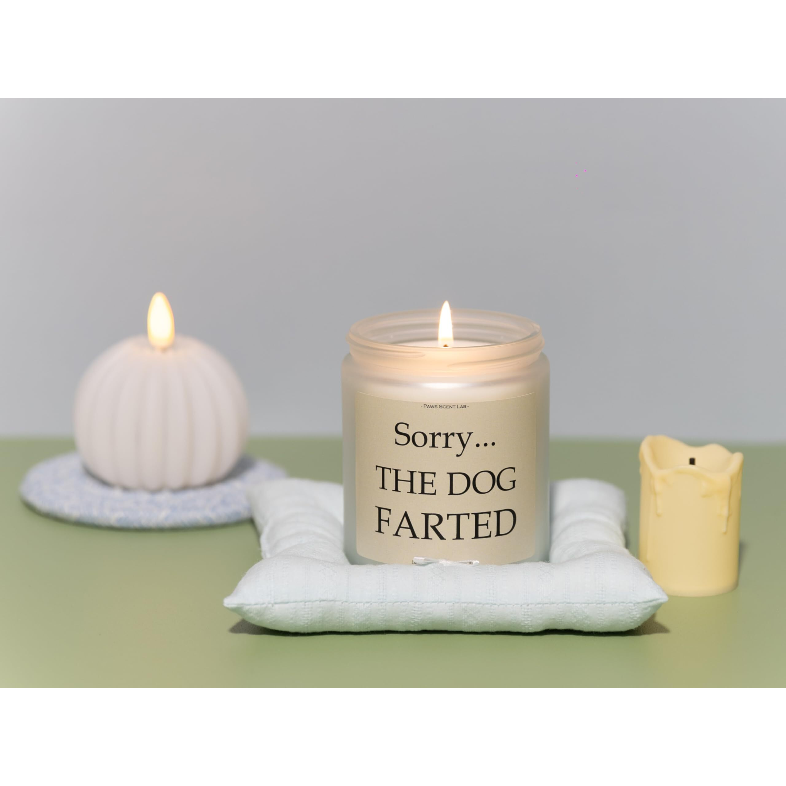 Sorry The Dog Farted Candle, Gifts For Dog Lovers, Doggy Candle, Pooch Mom Gifts For Women - Lavender & Eucalyptus, Crafted By Natural Soy Wax & Natural Essential Oils, 7Oz