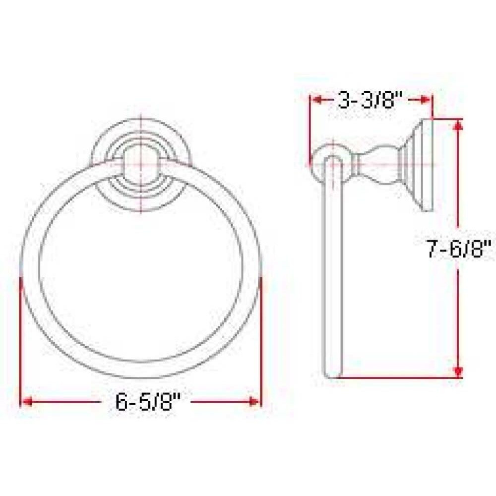 Design House 538421 Calisto Wall Mounted Vintage Towel Ring 6.6"", Oil Rubbed Bronze