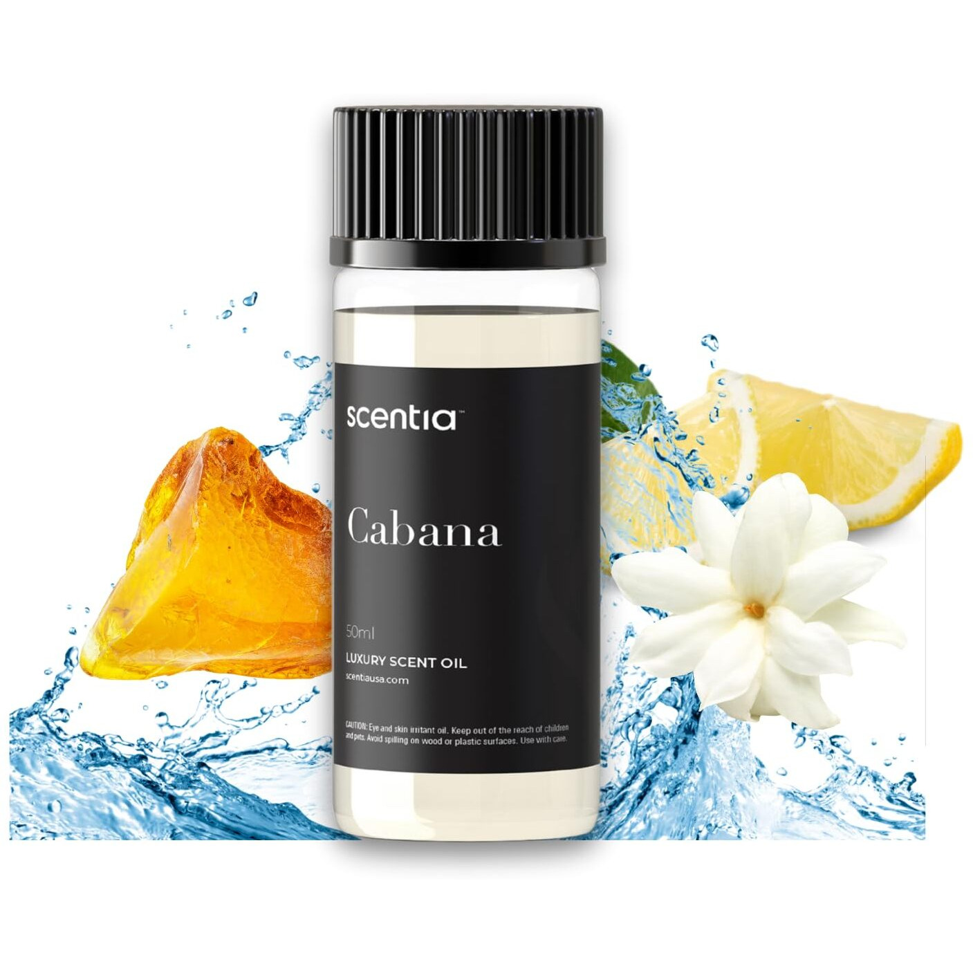 Scentia Hotel Diffuser Oil Inspired By The Ritz Carlton Hotel Scent - 50 Ml 1.69 Fl Oz - Essential Oil Blend Botanical Jasmine, Bergamot & Fresh Marine Notes For Aromatherapy Diffusers - Cabana