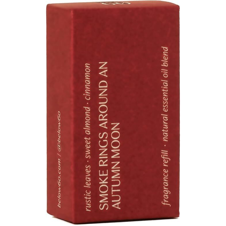 Below 60 Home Plug-In Diffuser Refills - Smoke Rings Around An Autumn Moon - Smoky & Sweet - Clean, Essential Oil-Based Fragrance - Founded By Hilary Duff - Rustic Leaves, Sweet Almond, And Cinnamon