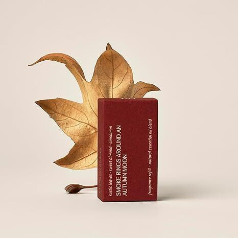 Below 60 Home Plug-In Diffuser Refills - Smoke Rings Around An Autumn Moon - Smoky & Sweet - Clean, Essential Oil-Based Fragrance - Founded By Hilary Duff - Rustic Leaves, Sweet Almond, And Cinnamon