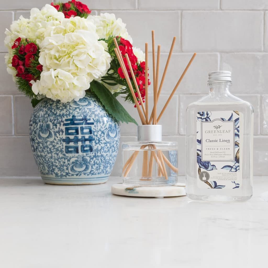 Greenleaf Gifts Home D  Cor Reed Diffuser Oil Refill For Decorative Reed Diffusers-Classic Linen