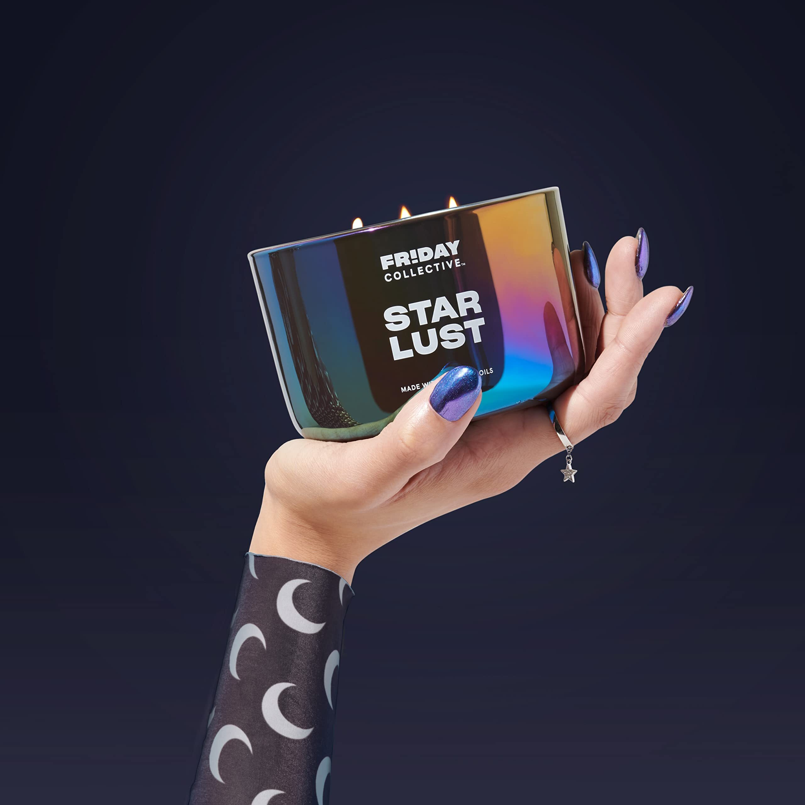 Friday Collective Star Lust Candle, Fresh & Clean Scented, Made With Essential Oils, 3 Wicks, 13.5 Oz