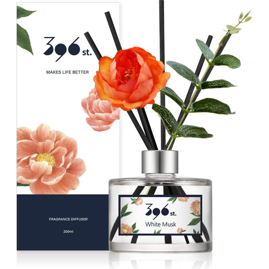 396 St. Peony Flower Reed Diffuser, White Musk, 200Ml(6.7Oz) / Reed Diffuser Sets, Scentsy Home Fragrance, Scented Oils, Home & Bathroom D  Cor