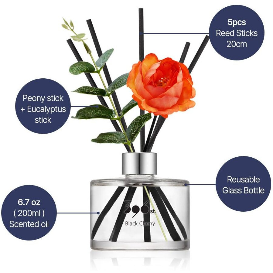 396 St. Peony Flower Reed Diffuser, White Musk, 200Ml(6.7Oz) / Reed Diffuser Sets, Scentsy Home Fragrance, Scented Oils, Home & Bathroom D  Cor