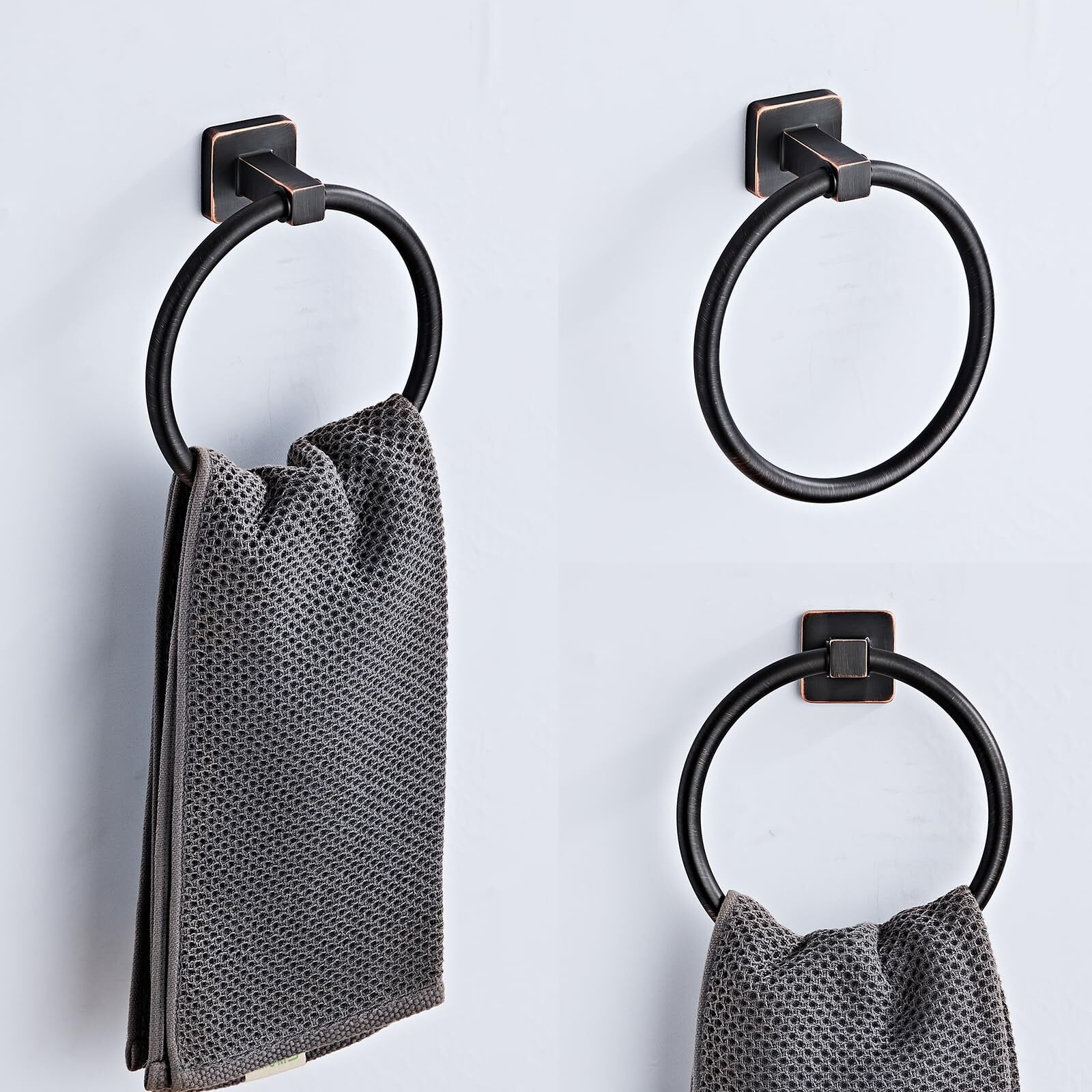 Bathroom Hardware Set 4 Pieces,Oil Rubbed Bronze Towel Bar Set Stainless Steel Wall Mounted, Includes 16In Hand Towel Bar, Towel Ring, Robe Towel Hooks,Toilet Paper Holder, Bathroom Towel Rack Set