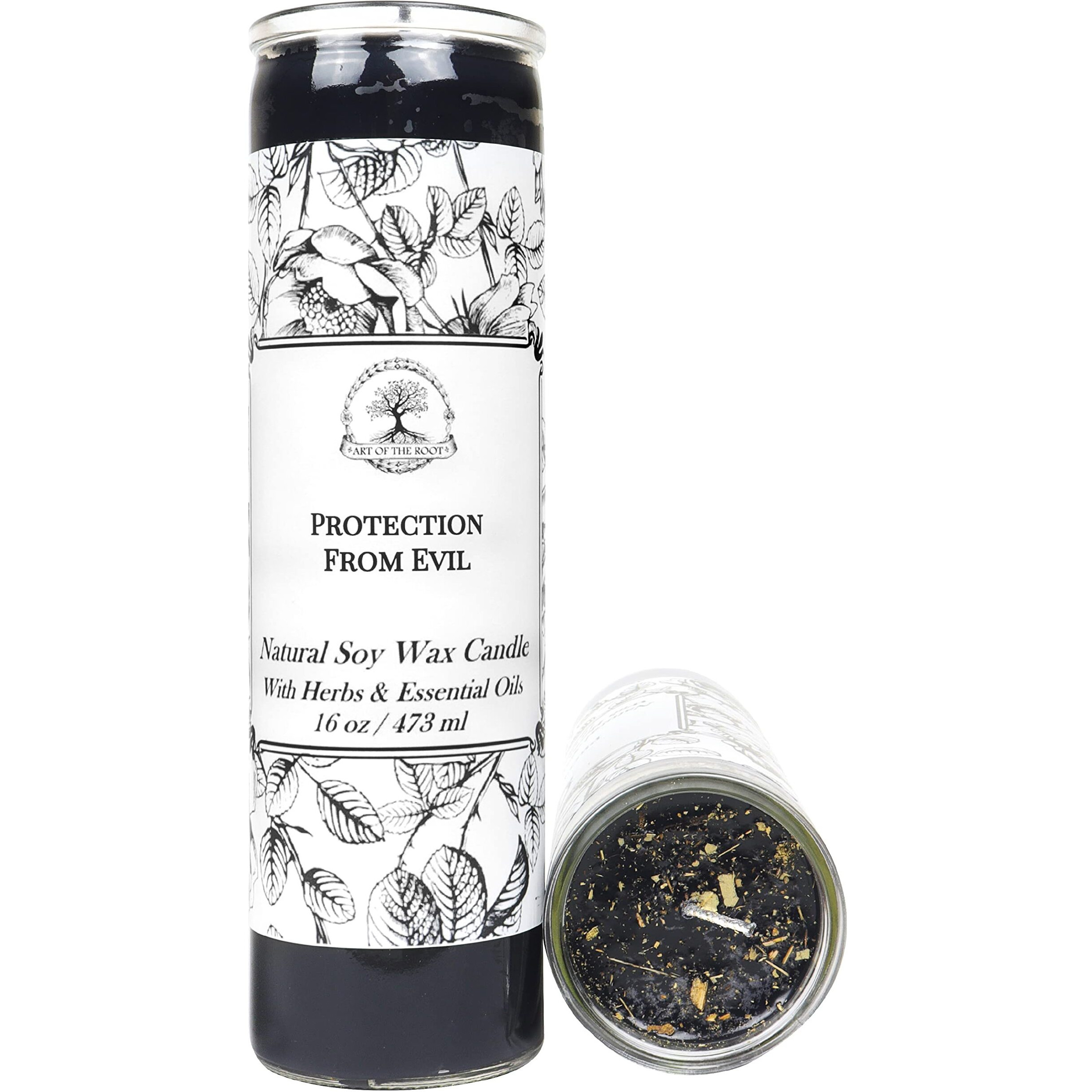 Protection From Evil Candle 7 Day | Natural Soy Wax | Made With Herbs & Essential Oils | Negative Energy, Warding, Curses, Hexes, Reversing Rituals | Wiccan Pagan Conjure Hoodoo