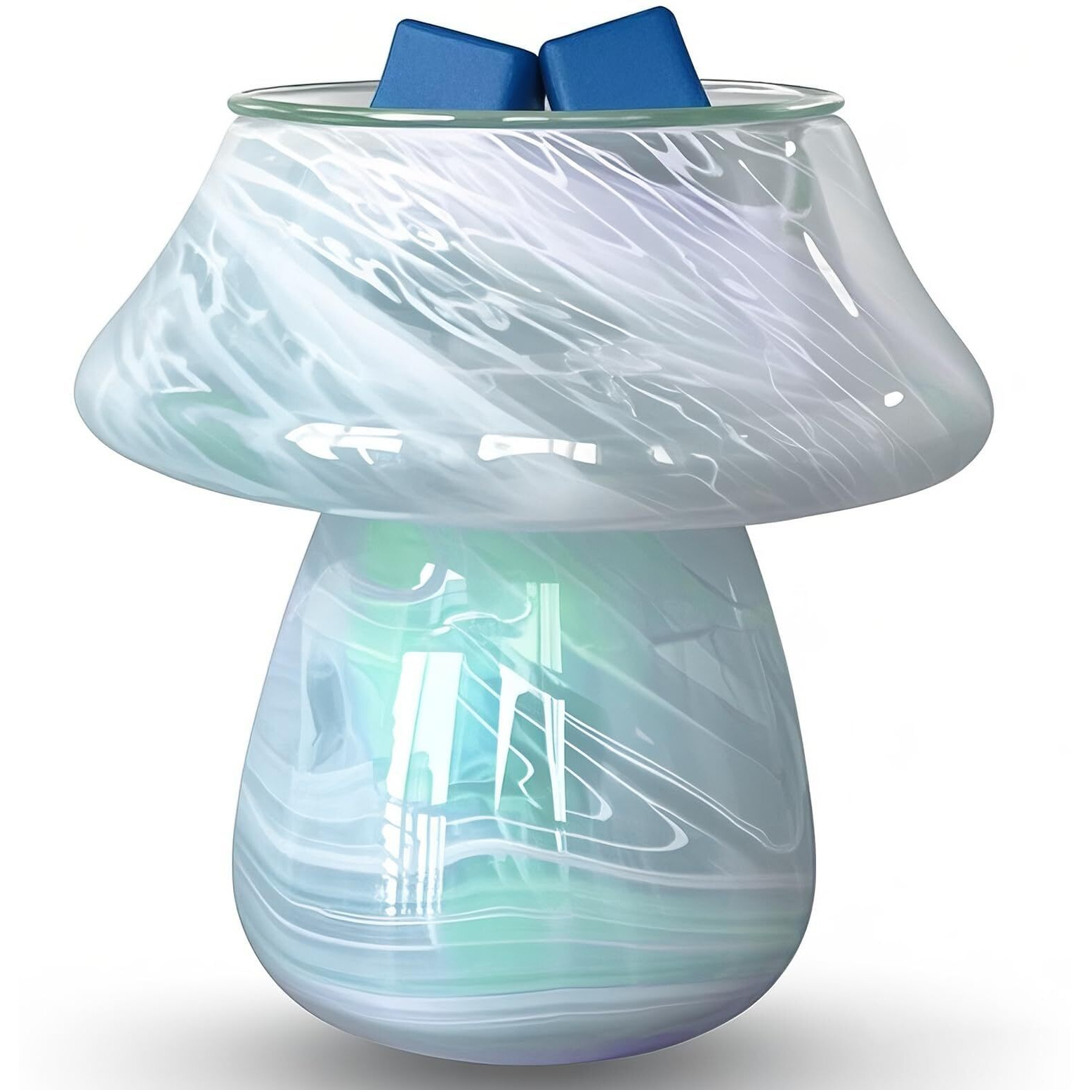 Waxarapy Electric Mushroom Wax Melt Warmer, Flameless 3-In-1 Wax Warmer For Scented Wax Essential Oil Burner Diffuser Decor Lamp For Women, Energy-Efficient & Easy-Clean Compact Design