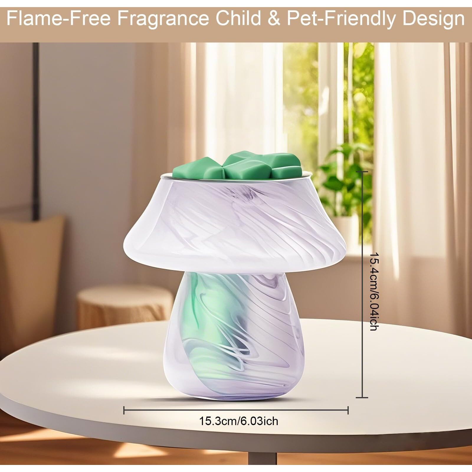 Waxarapy Electric Mushroom Wax Melt Warmer, Flameless 3-In-1 Wax Warmer For Scented Wax Essential Oil Burner Diffuser Decor Lamp For Women, Energy-Efficient & Easy-Clean Compact Design