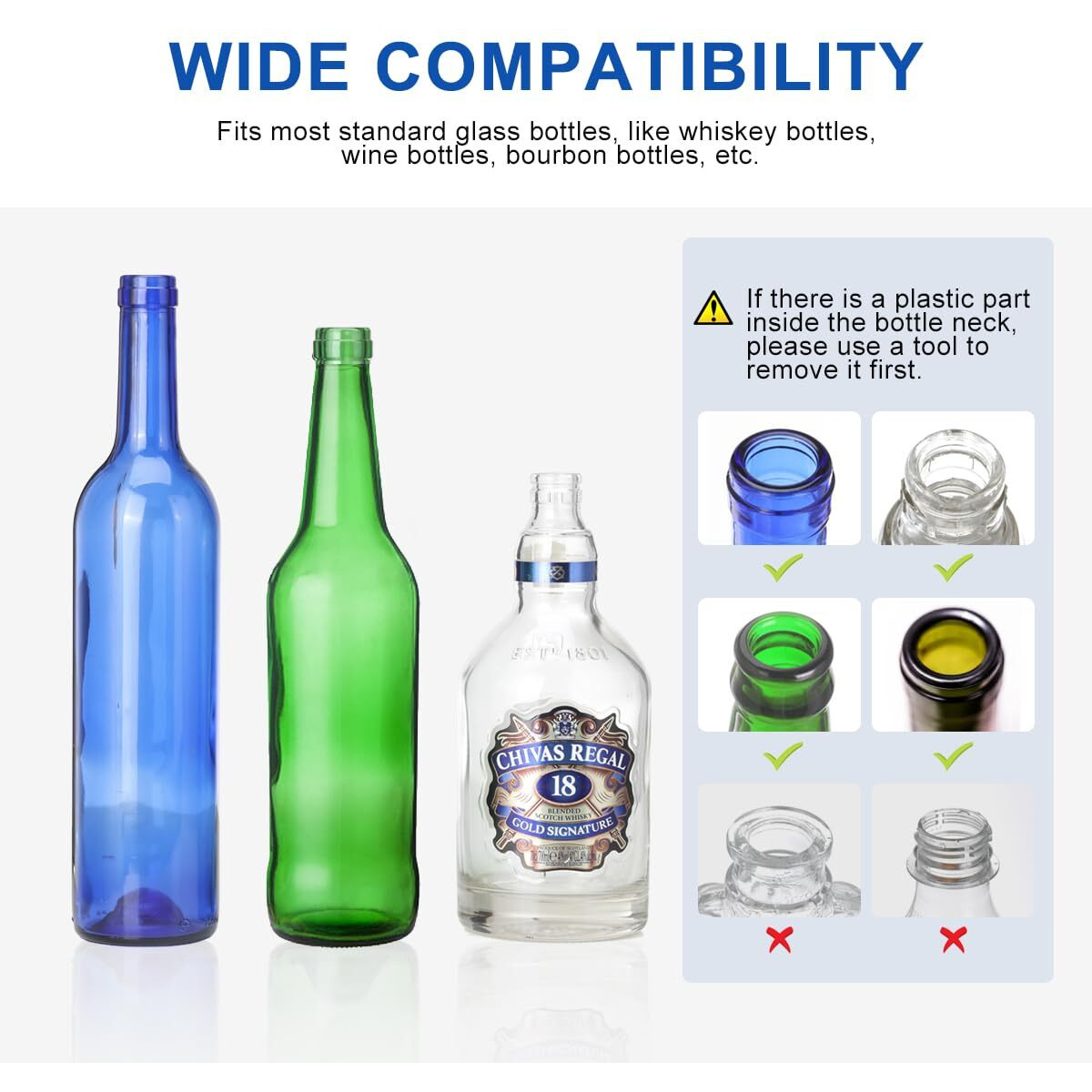 Lanmu Wine Bottle Torch Wicks, Outdoor Patio Backyard Torches Lights, Oil Lamps Replacement Wick Hardware Kit, Diy Homemade Torch Decor (3 Pack)