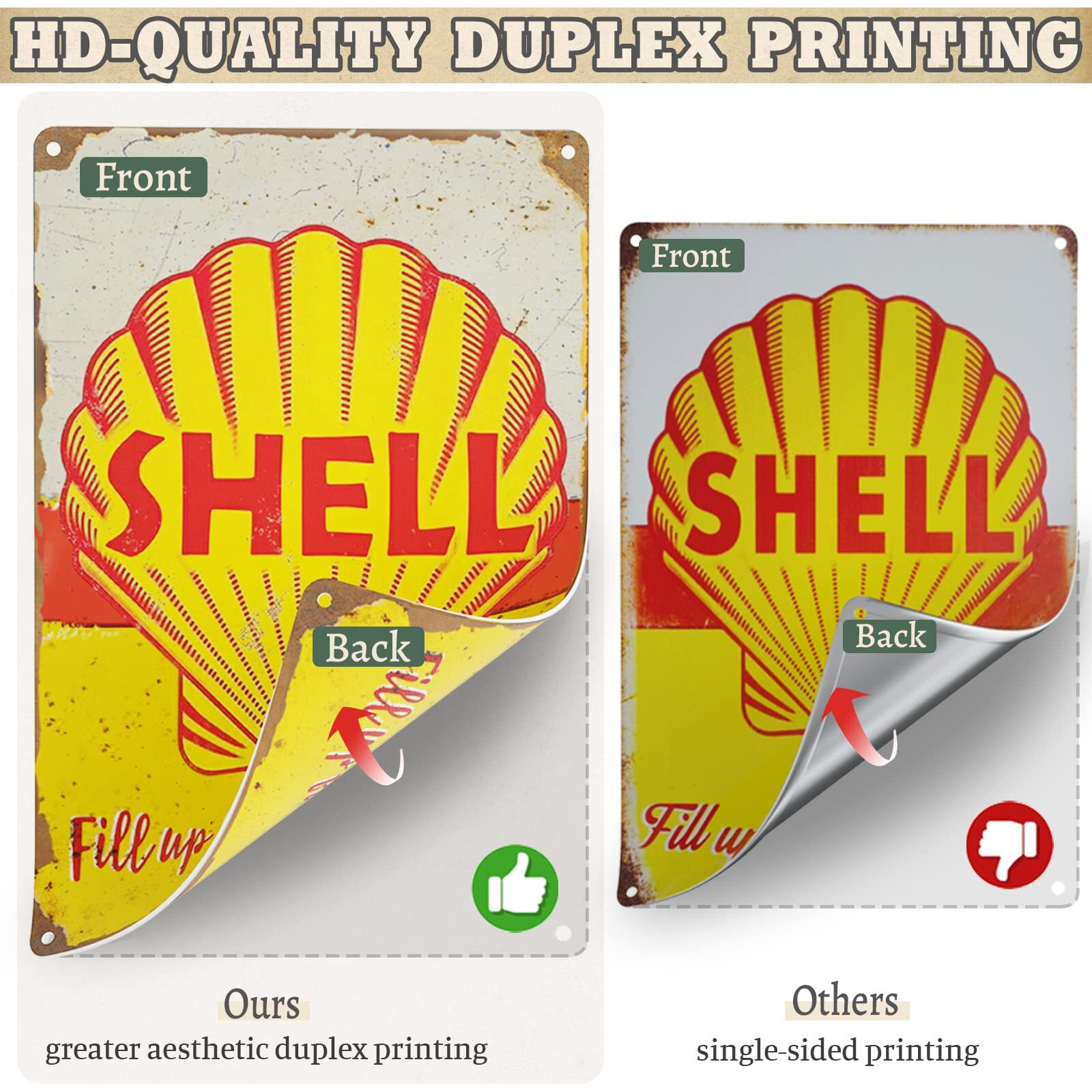 Eastlink Vintage Garage Signs Room Decor 5Pcs, Pvc Made Garage Decor Signs For Men, Duplex Printed Retro Wall Decor, Fade & Bend Resistant Old Car Shop Posters Oil And Gas Station Signs