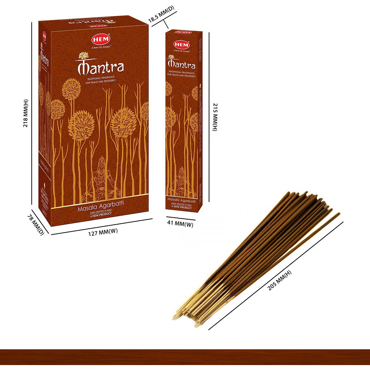 Hem Premium Mantra Masala Incense Sticks | Natural Oil Fragrance For Positivity & Natural Air Purifier | Aromatherapy Incense For Anxiety, Stress Buster | Gift Set - Pack Of 12 (15 Gms Each)
