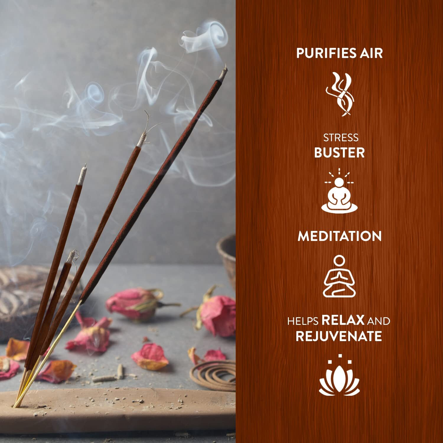 Hem Premium Mantra Masala Incense Sticks | Natural Oil Fragrance For Positivity & Natural Air Purifier | Aromatherapy Incense For Anxiety, Stress Buster | Gift Set - Pack Of 12 (15 Gms Each)