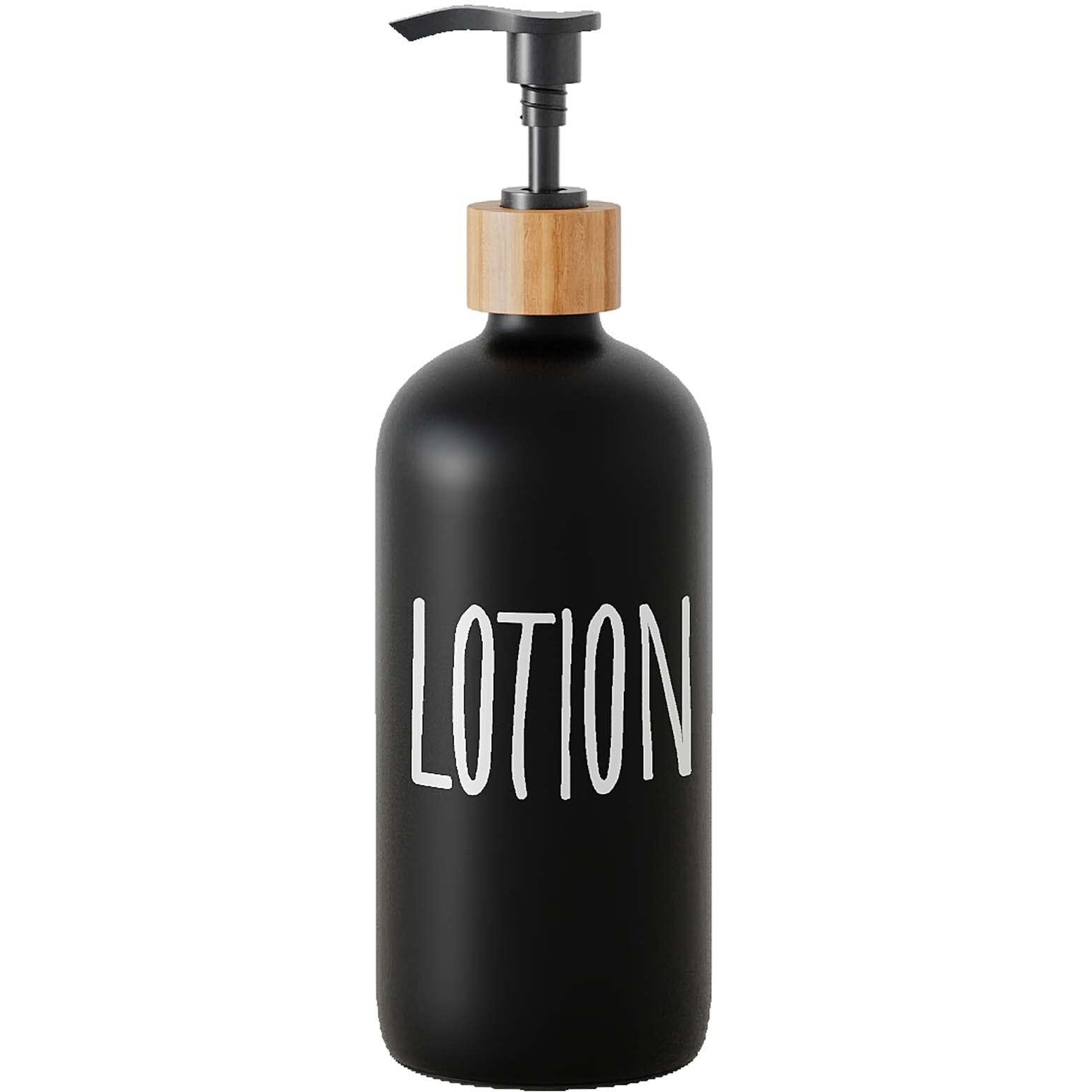 Glass Lotion Dispenser,Refillable Matte Black Hand Lotion Dispenser Suitable For Bedroom,Body Or Hand Lotion Bottle Rustic Bedroom Decor