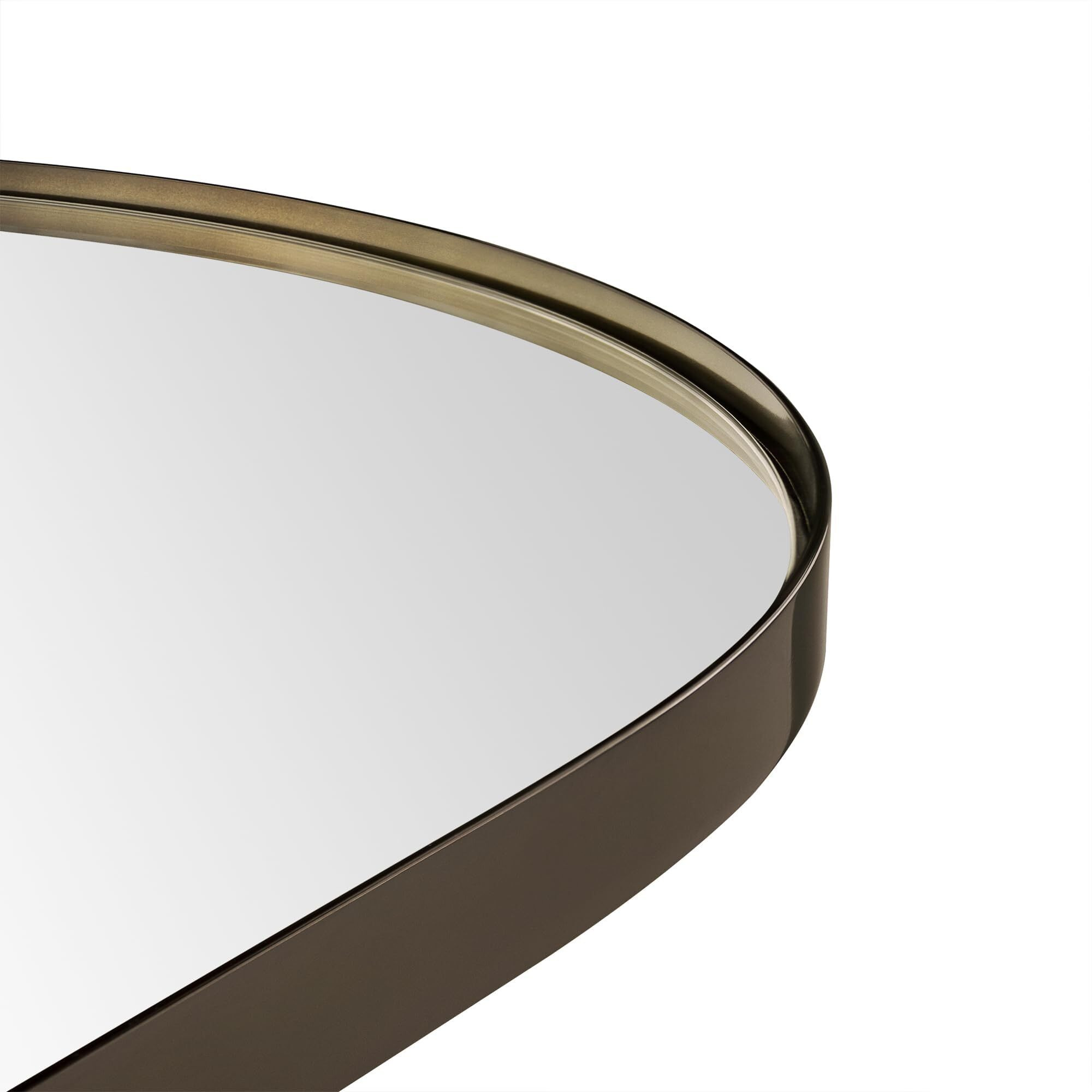 Tehome Oil Rubbed Bronze 20X30'' Oblong Mirror Dark Bronze Capsule Pill Shaped Bathroom Vanity Mirror 30 X 20 Inch Oval Metal Framed Mirror In Stainless Steel