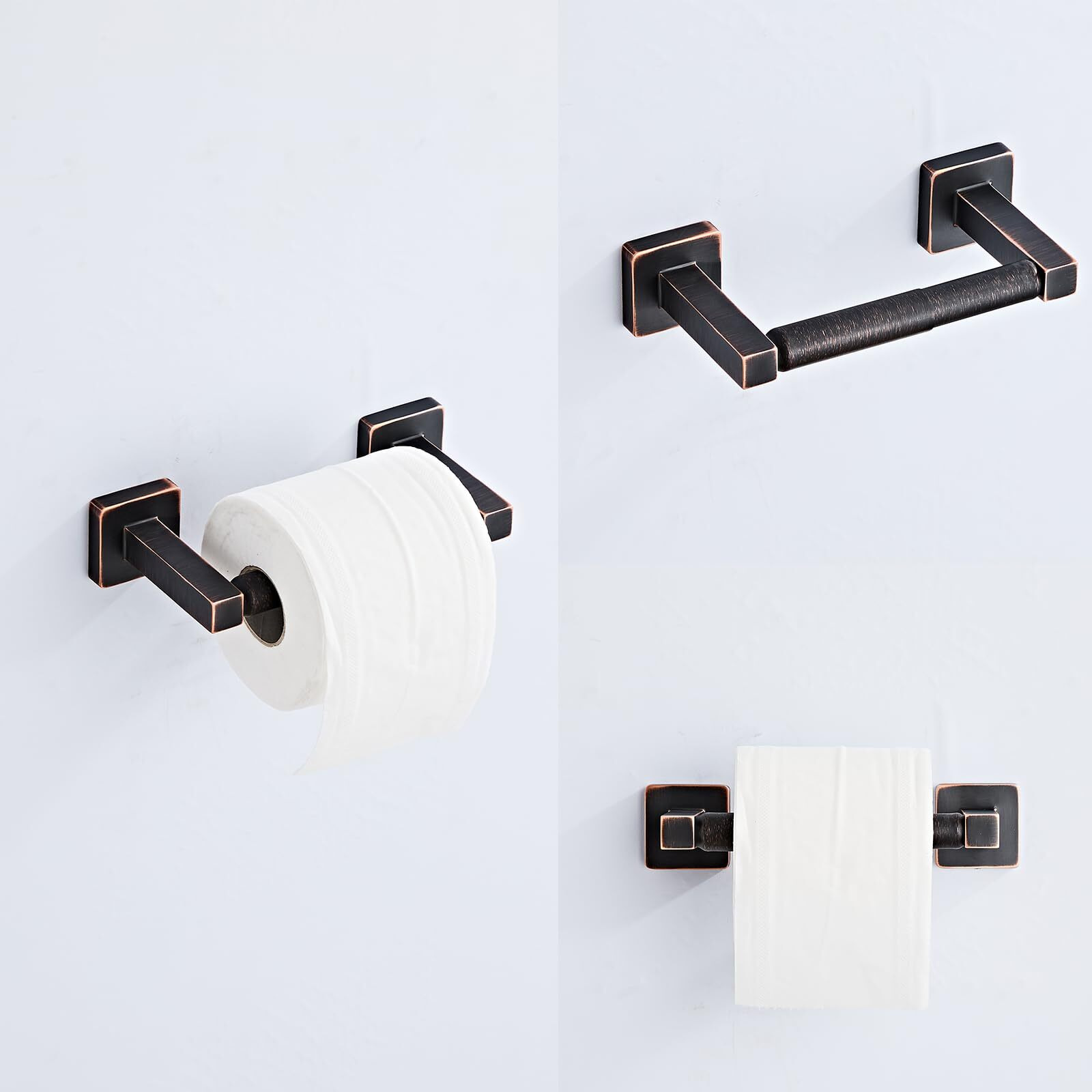 Bathroom Hardware Set 4 Pieces,Oil Rubbed Bronze Bathroom Accessories Set Stainless Steel Wall Mounted, Hand Towel Bar, Towel Ring, Robe Towel Hooks,Toilet Paper Holder,Towel Bar Set, 23.6 Inch