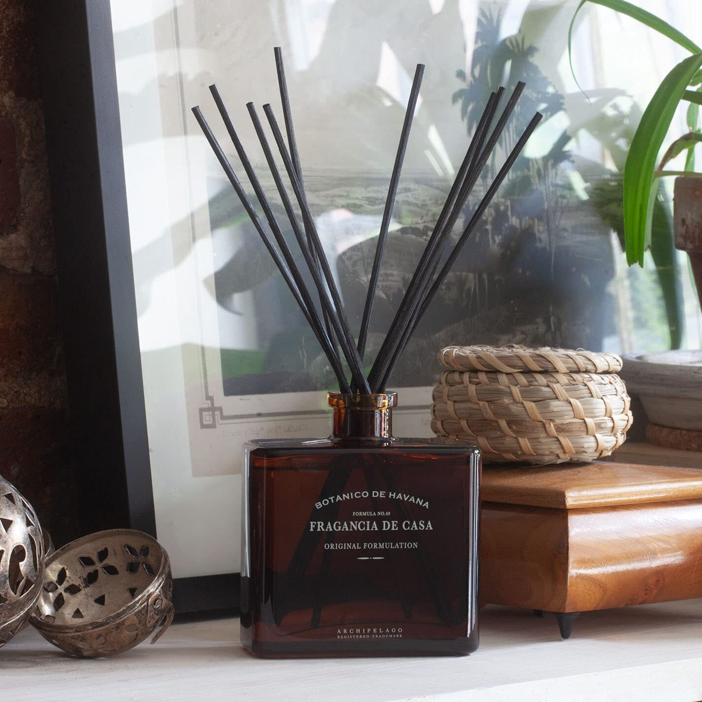 Archipelago Botanicals Botanico De Havana Diffuser, Includes Fragrance Oil, Decorative Wooden Cap And 10 Diffuser Reeds, Perfect For Home D  Cor (7.85 Fl Oz)