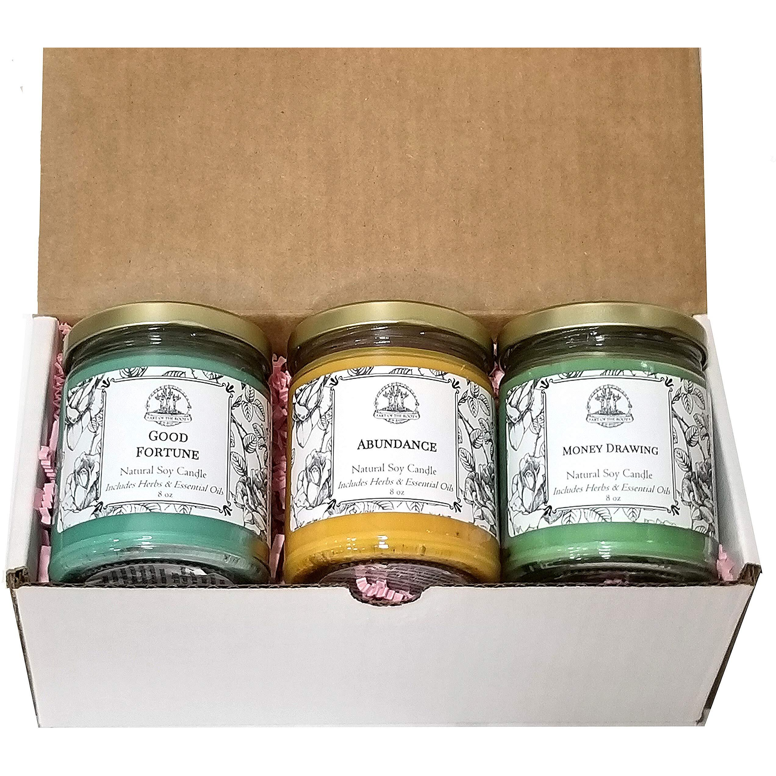 Money Candle Spell Set | Abundance, Prosperity, Success & Wealth Rituals | Handmade With Herbs & Essential Oils | Wiccan, Pagan & Magick Conjure