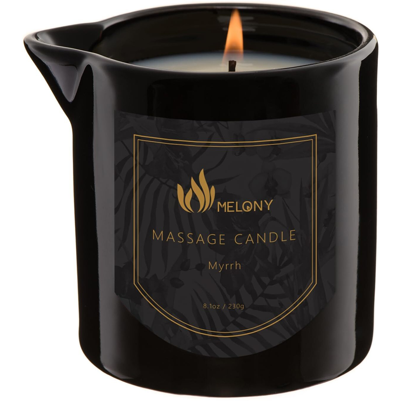 Melony Massage Oil Candle For Pure Relaxation- 8.1 Oz- Moisturizing Essential Oil Body Massage Candle For Home Spa- Amazing Gift For Women & Men (Myrrh)