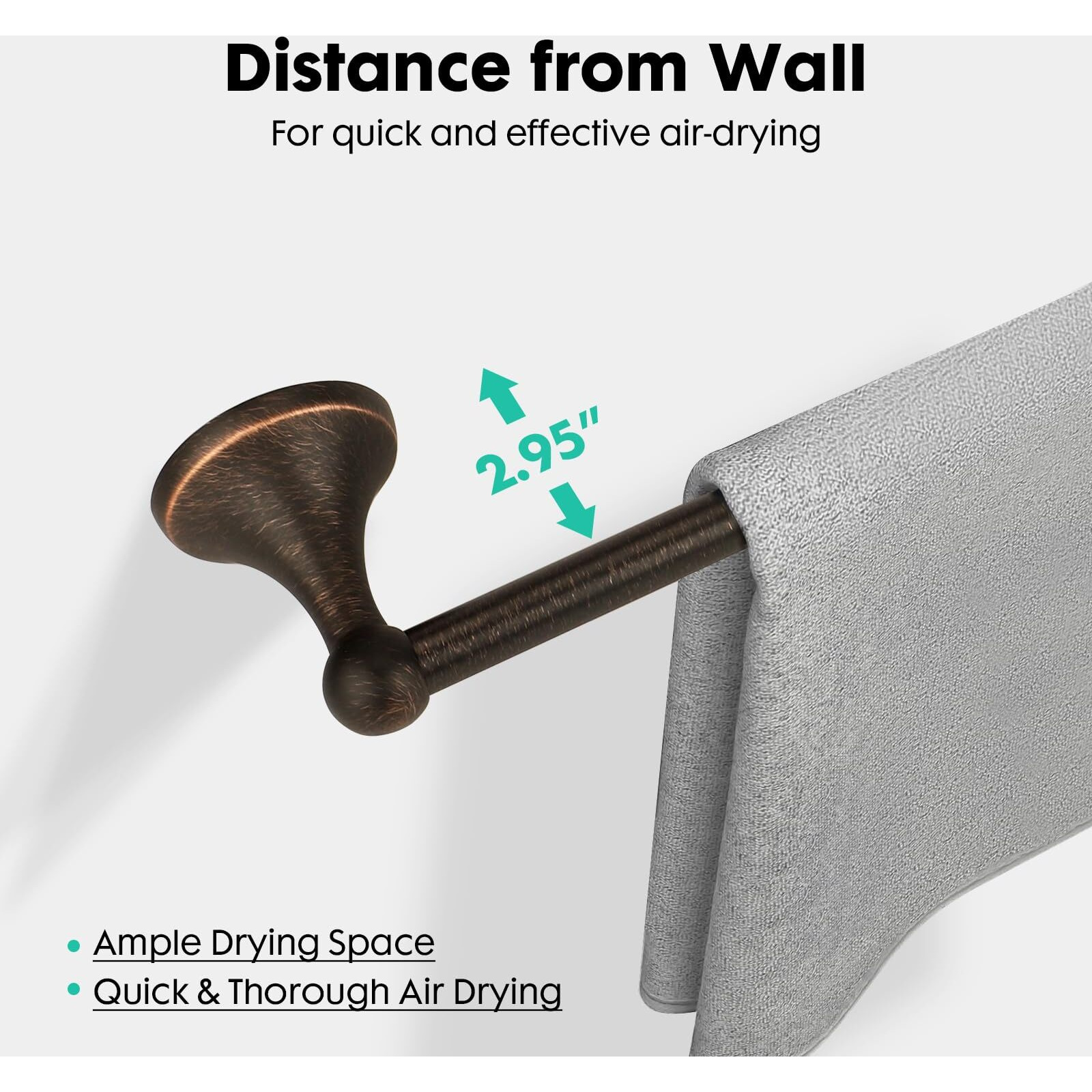 Ntipox Antique Bathroom Towel Bar Oil Rubbed Bronze, 24 Inch Towel Racks For Bathroom Wall Mounted,Bathroom Towel Holder Bronze,Home Decor Towel Rod