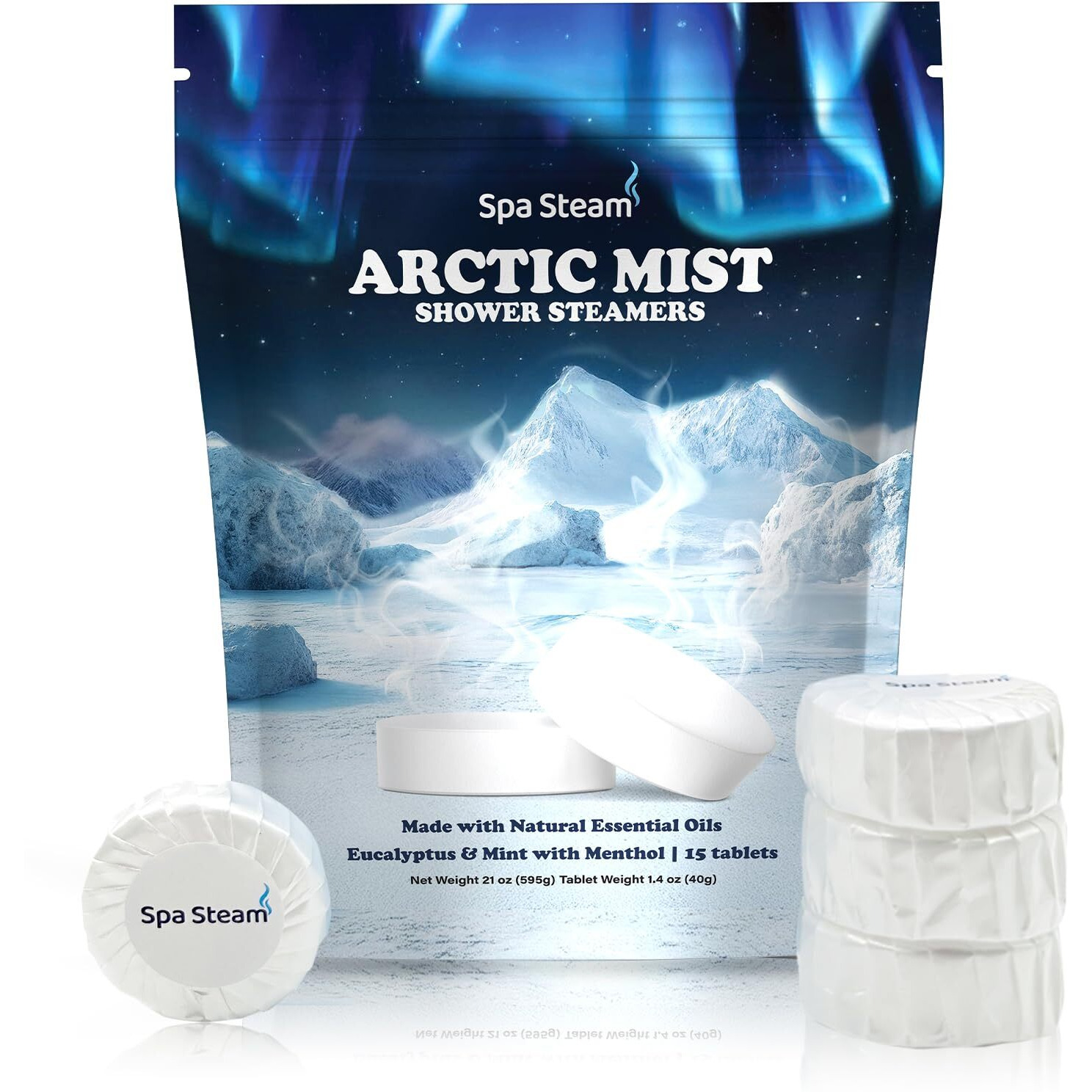 Shower Steamers Aromatherapy - Eucalyptus Mint & Menthol Shower Bombs With Essential Oils For Sinus Relief, Stress, Relaxation - Spa Gift Set For Women & Men - Natural Shower Tablets - 15-Pack