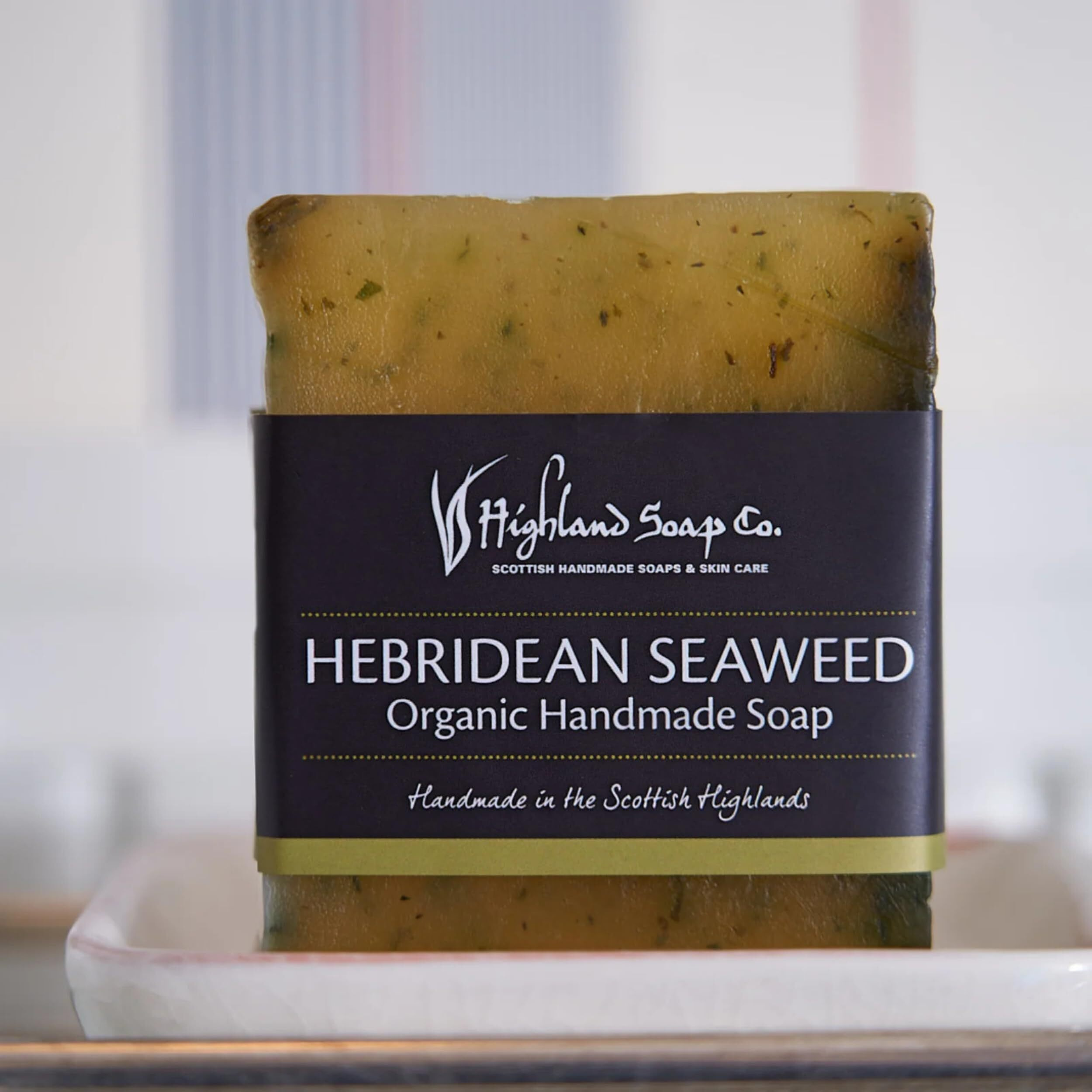 The Highland Soap Company, Handmade Scottish Organic Vegetable Oil Glycerin Soap Bar, Hebridean Seaweed, 5.3Oz (Pack Of 2)