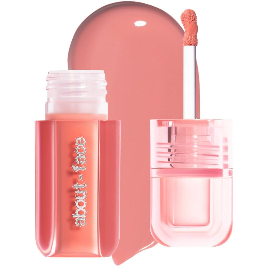 About-Face Blush Rush Liquid Blush - Hydrating, Buildable Formula With Jojoba Oil, Hyaluronic Acid, And Squalane - Long-Lasting Dewy Finish - Vegan & Cruelty-Free (Starting Line - Peachy Pink)