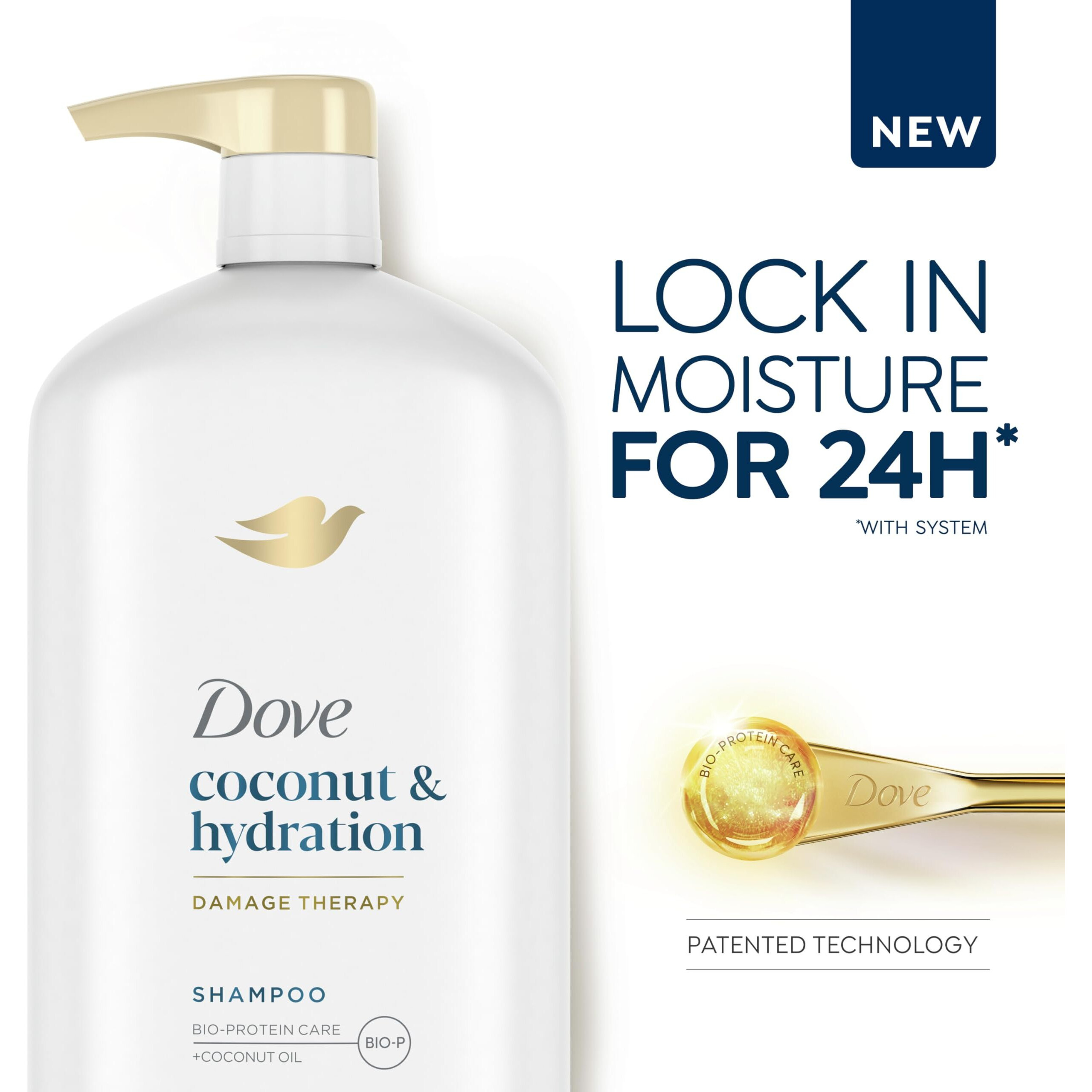 Dove Shampoo Coconut & Hydration Pack Of 4 For Dry Hair Shampoo With Oil Blend Of Coconut, Jojoba & Sweet Almond 31 Oz