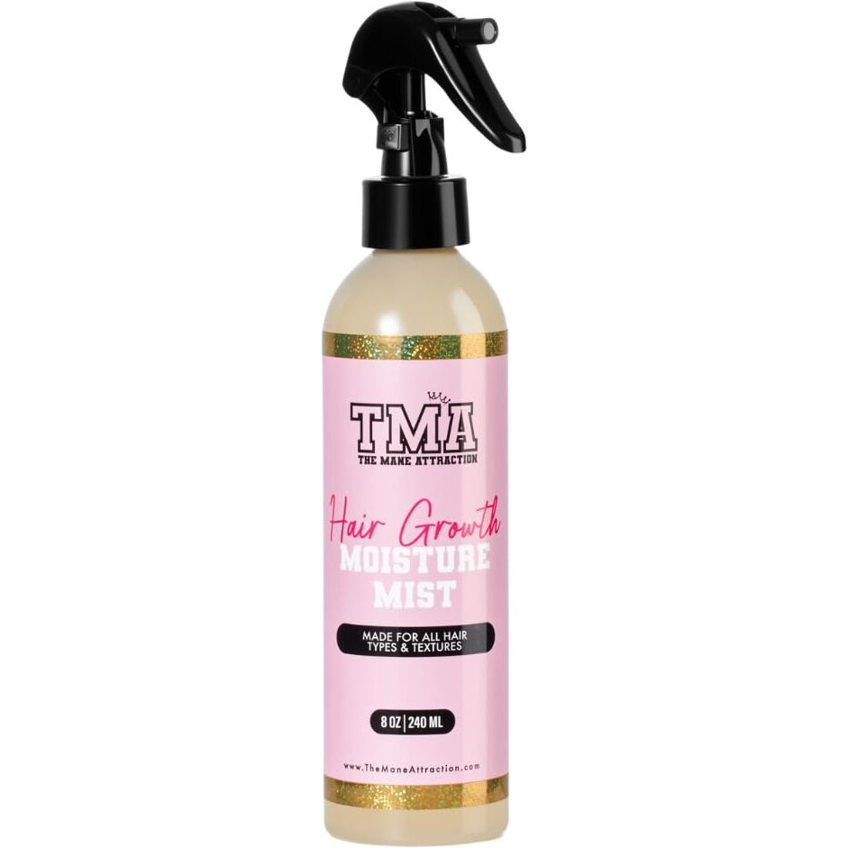 The Mane Attractions Nourishing Daily Hair Growth Moisture Mist For All Hair Types, Lightweight Moisturizer For Thicker, Longer Hair. Infused With Aloe Vera Juice, Sweet Almond Oil, And Honey. 8Oz