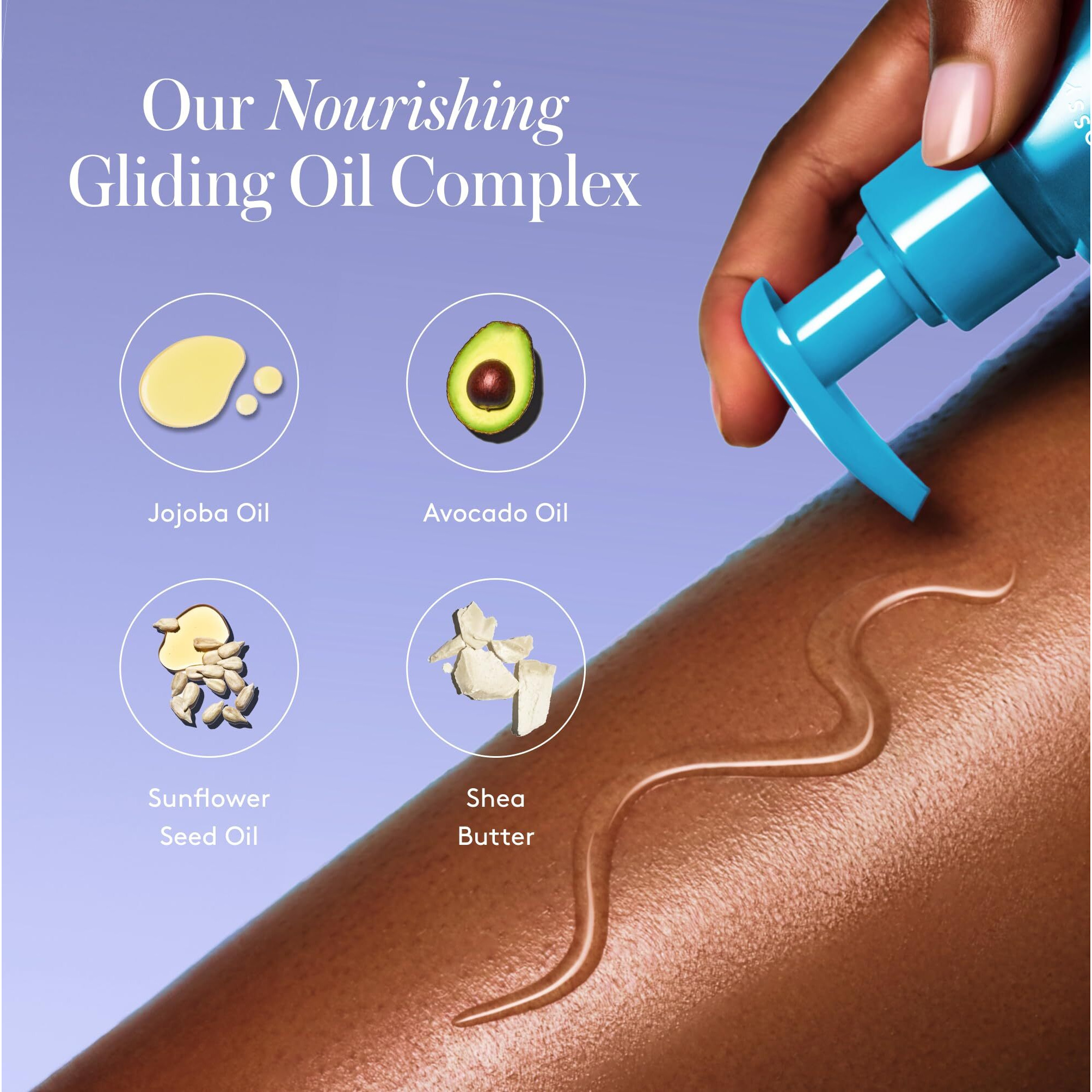 Athena Club Glossy Shave Oil For Women - Cosmic Flower - 8 Fl Oz